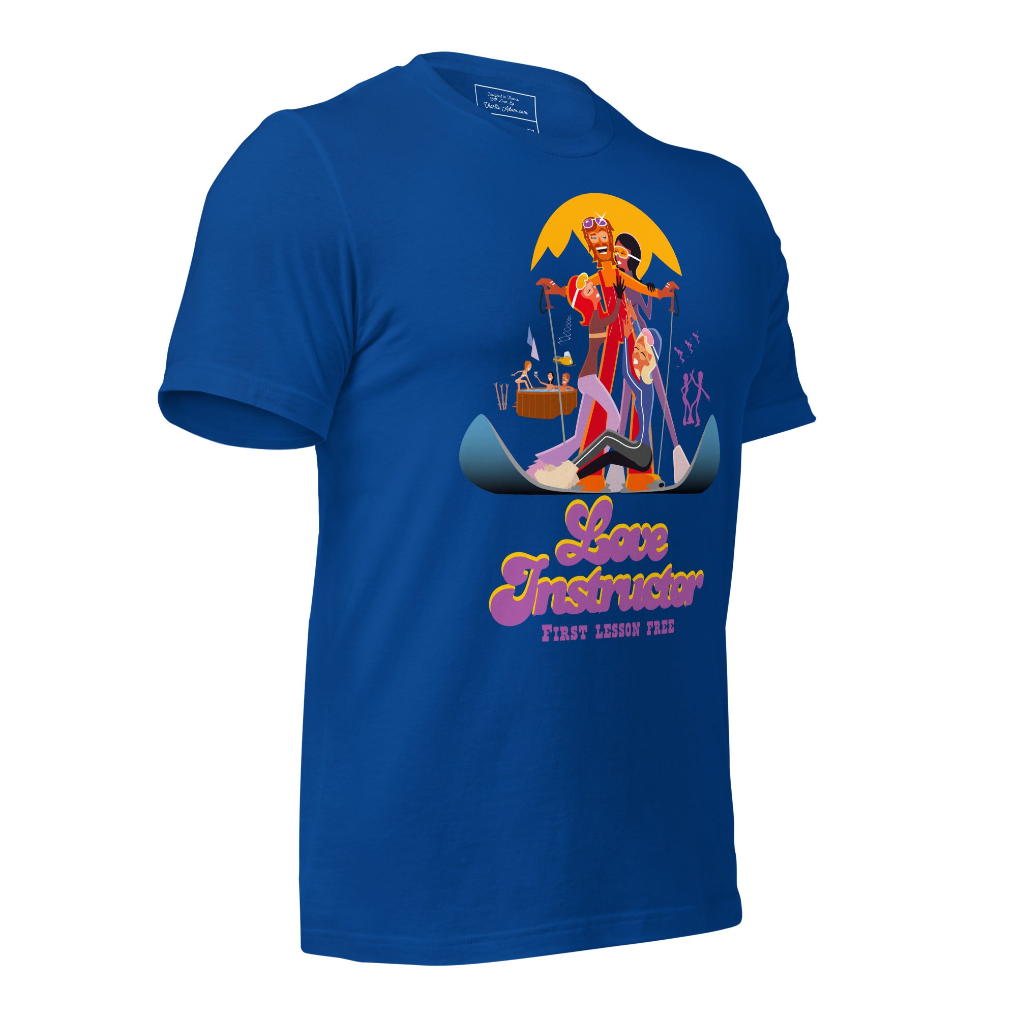 T-shirt en coton unisexe Love instructor First lesson free sur couleurs foncées