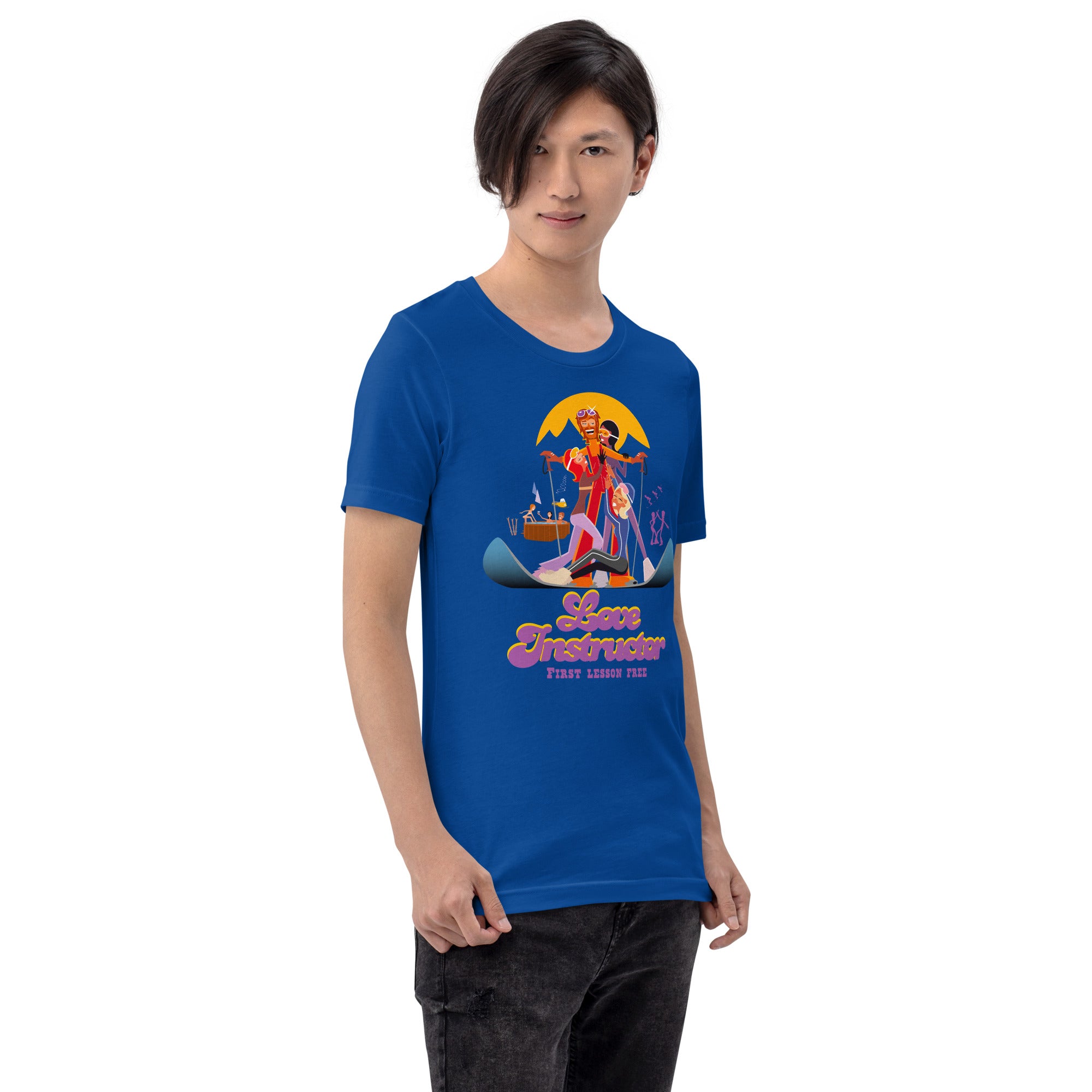 T-shirt en coton unisexe Love instructor First lesson free sur couleurs foncées