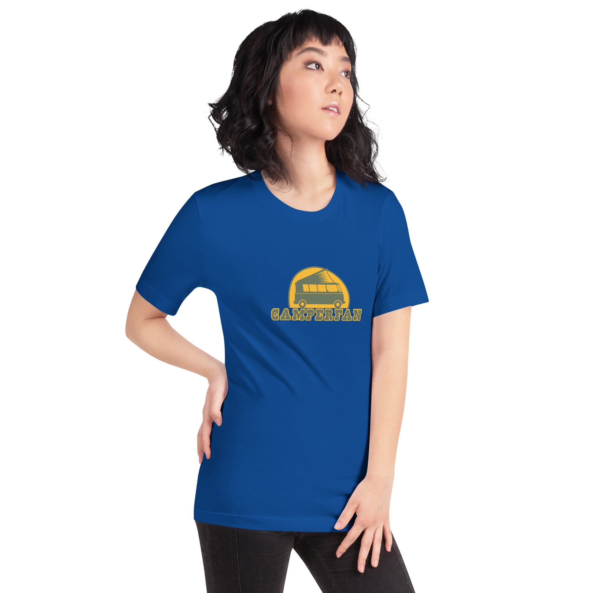 Unisex cotton t-shirt Camperfan on dark colors