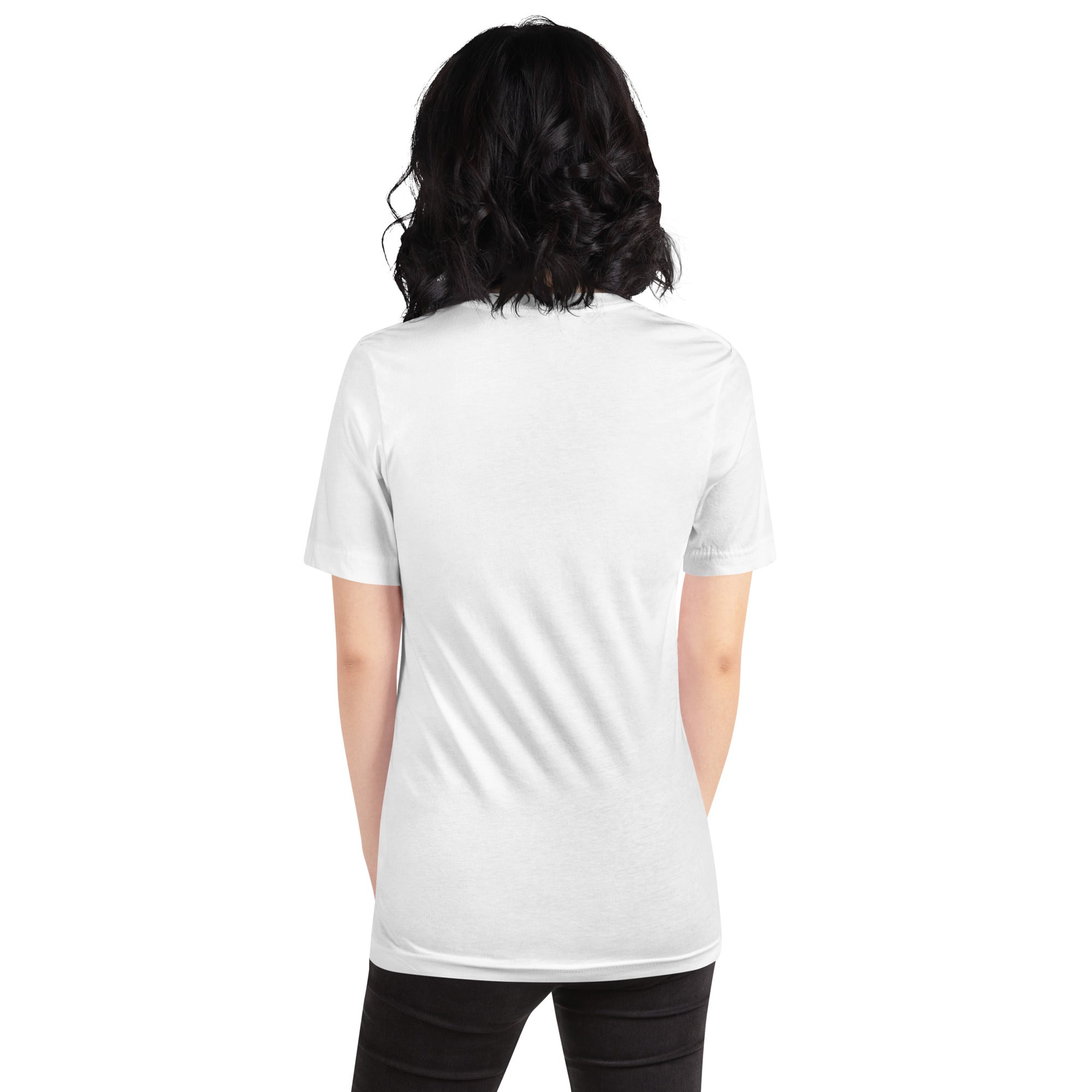 T-shirt en coton unisexe The Skiing Cowgirl sur fond clair