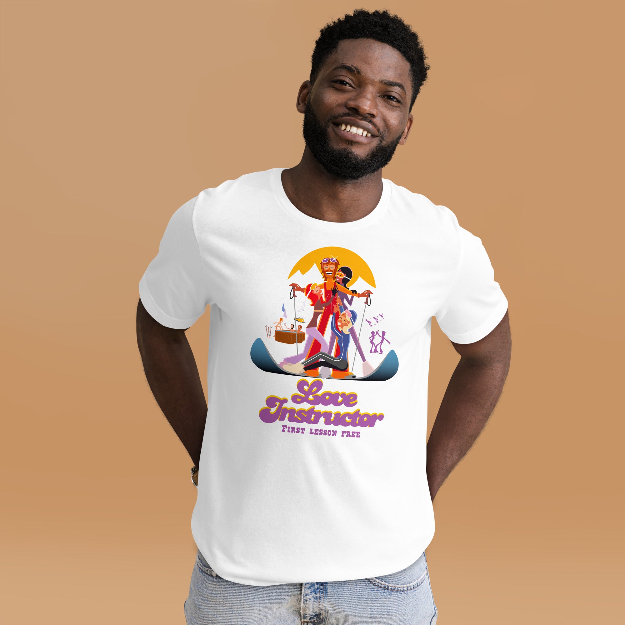 T-shirt en coton unisexe Love instructor First lesson free sur couleurs claires