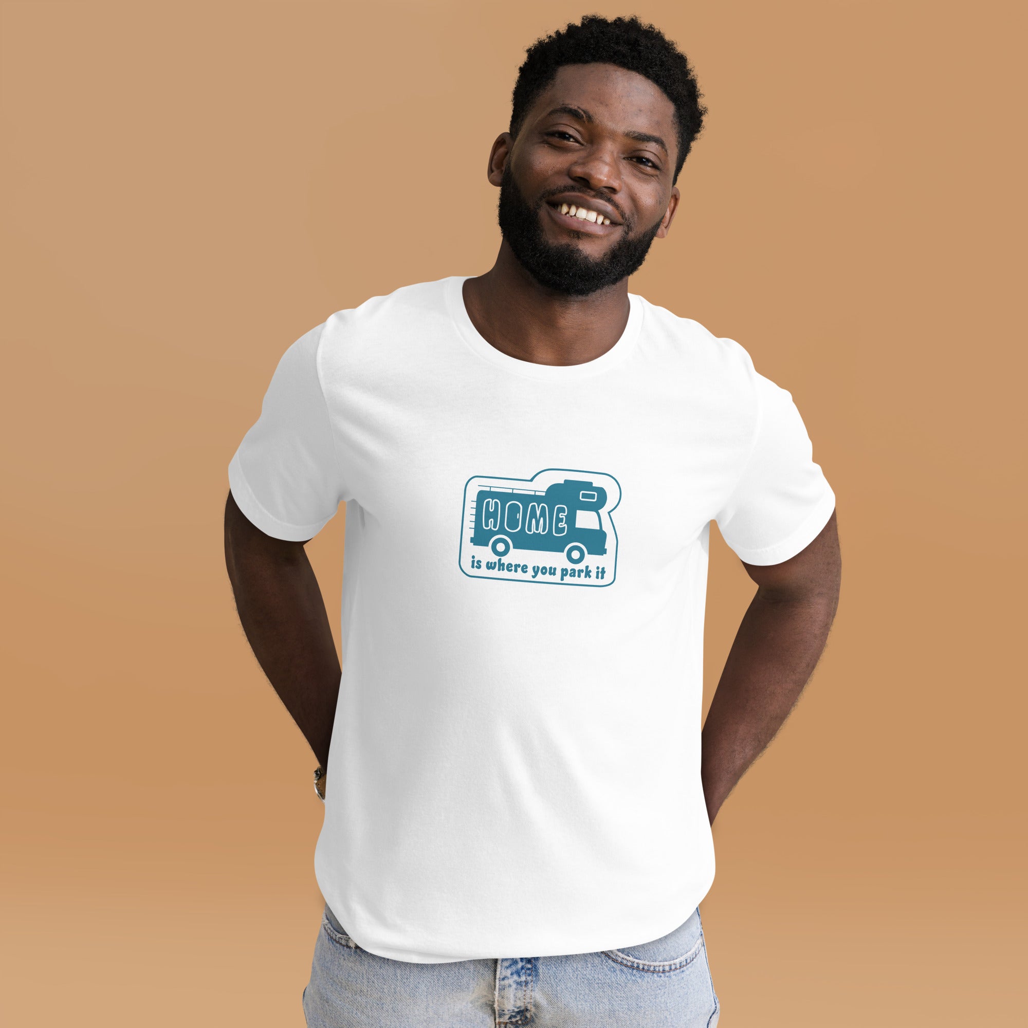 Unisex cotton t-shirt Bold Camper Van on light colors
