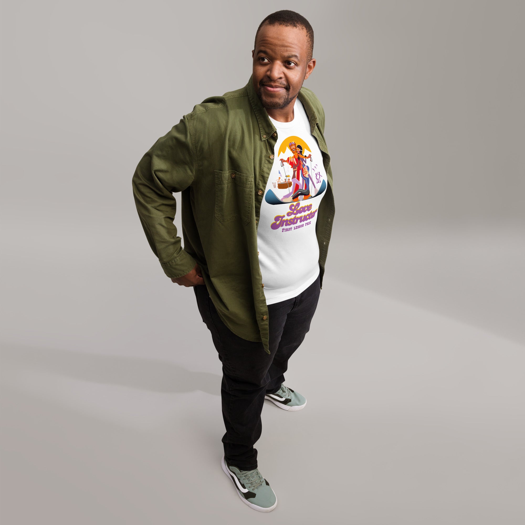 T-shirt en coton unisexe Love instructor First lesson free sur couleurs claires