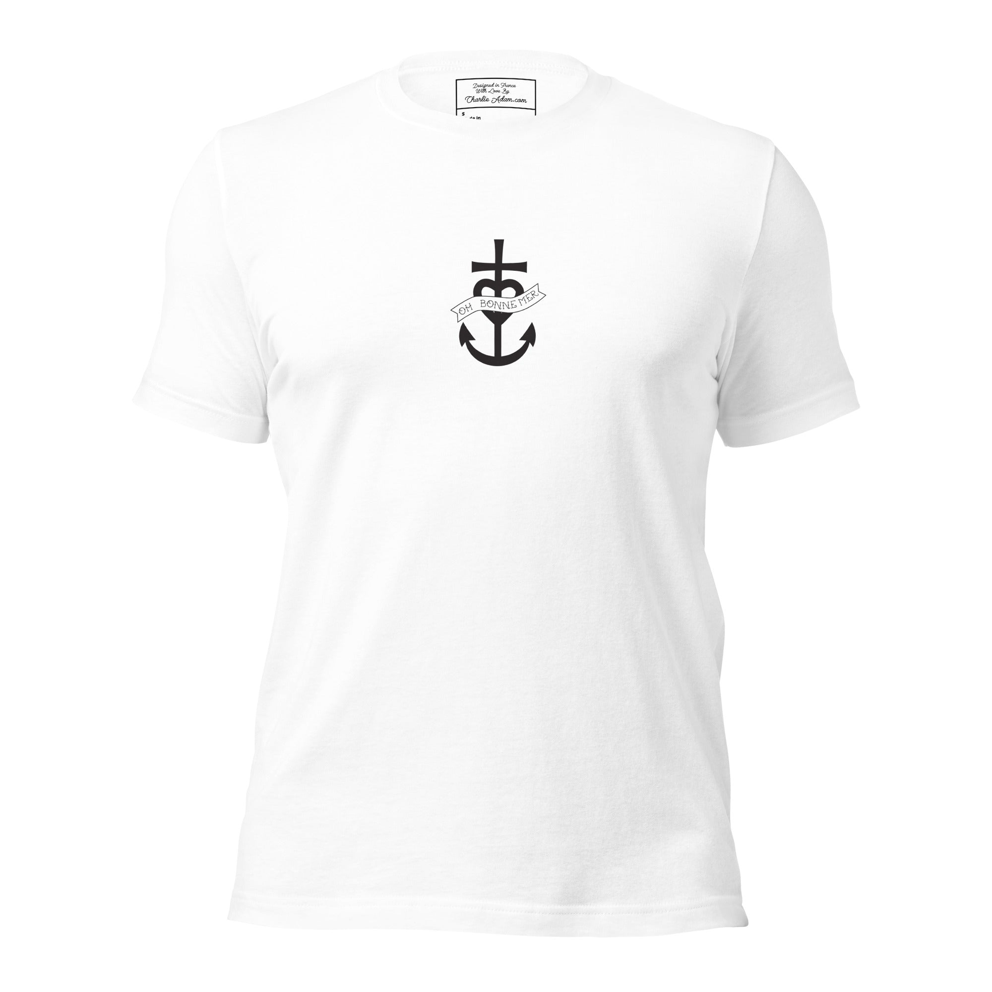 T-shirt en coton unisexe Oh Bonne Mer 1 sur couleurs claires
