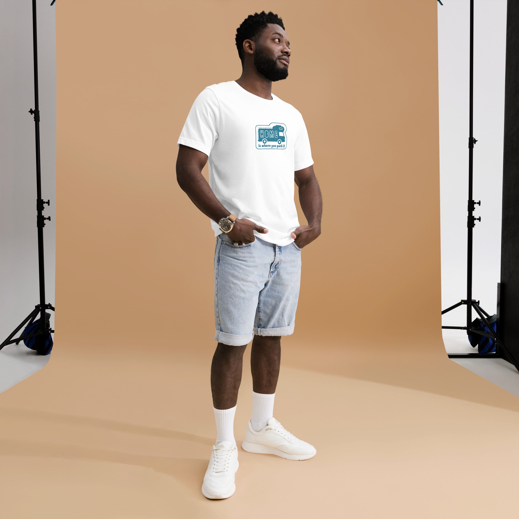 Unisex cotton t-shirt Bold Camper Van on light colors