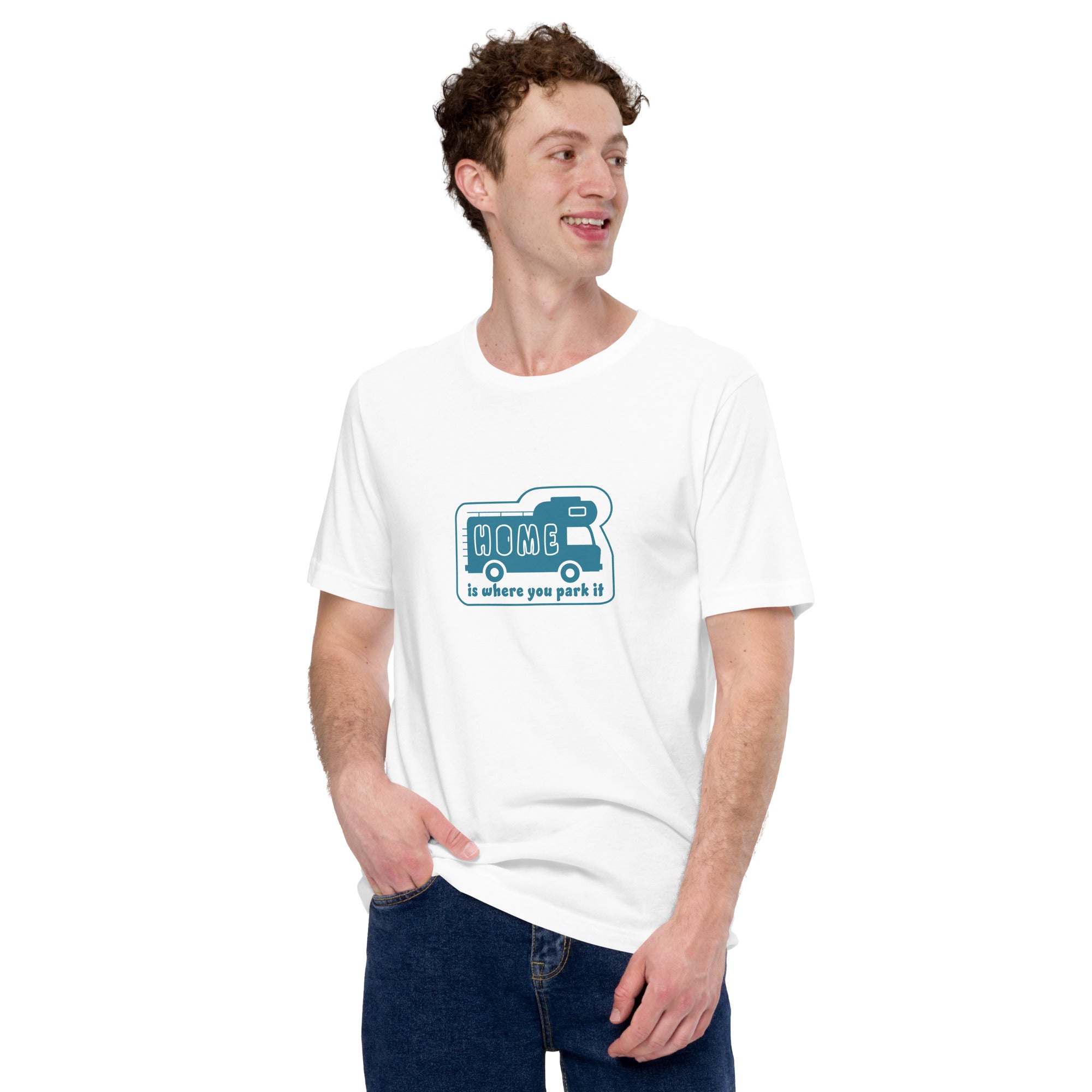 Unisex cotton t-shirt Bold Camper Van on light colors