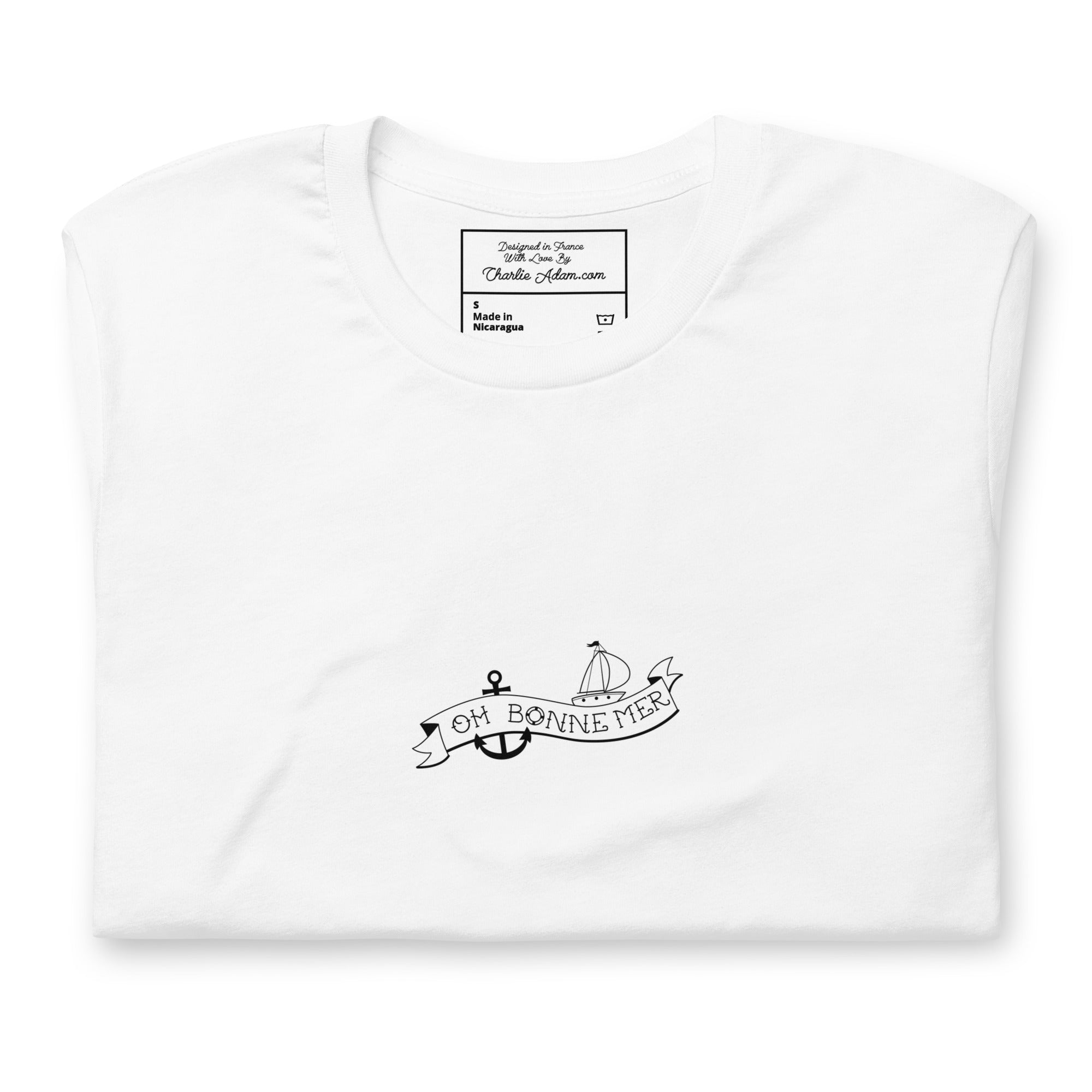 T-shirt en coton unisexe Oh Bonne Mer Tattoo black sur couleurs claires