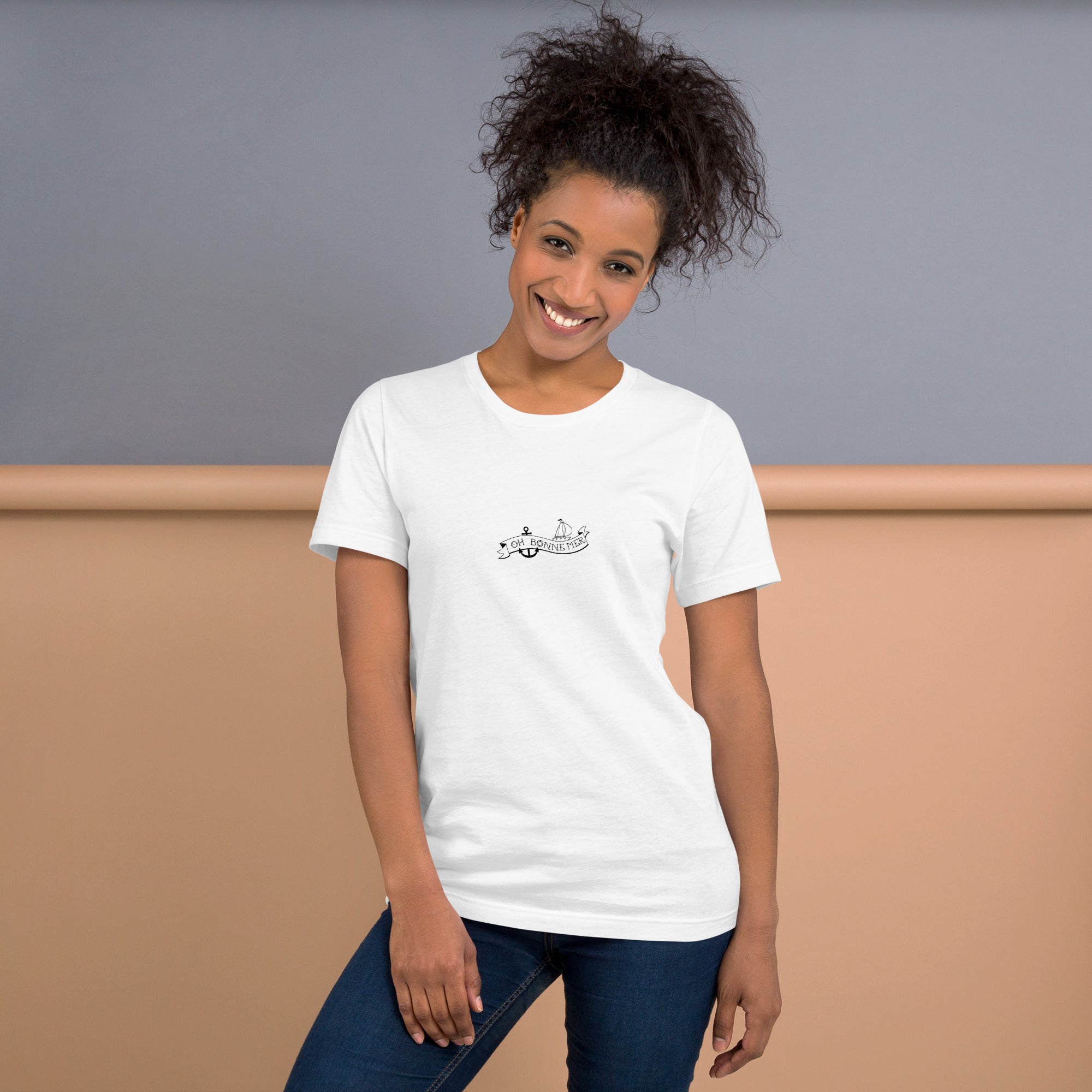 T-shirt en coton unisexe Oh Bonne Mer Tattoo black sur couleurs claires