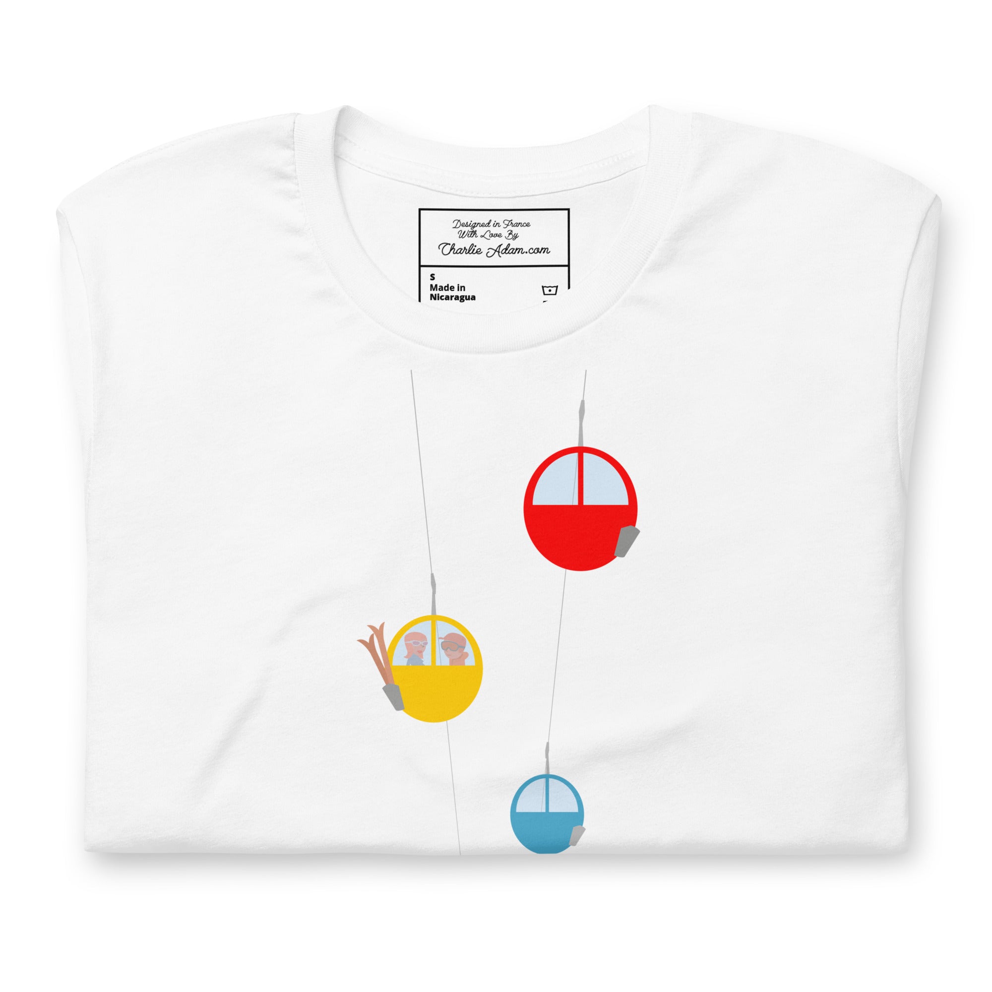 T-shirt en coton unisexe Gondolas in the mist sur couleurs claires