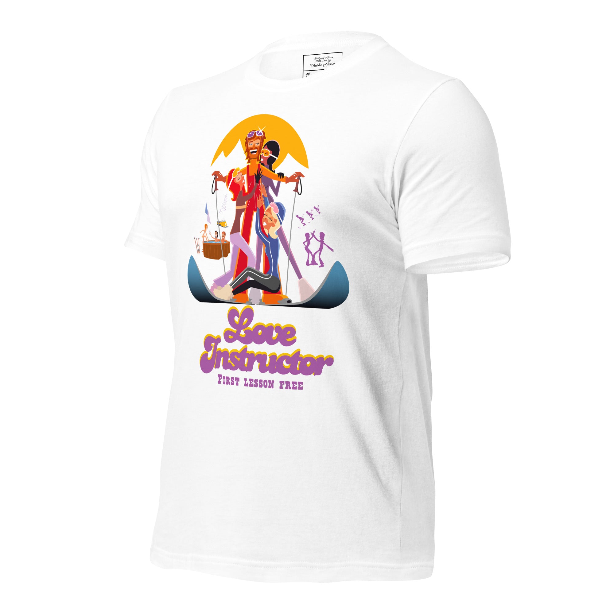 T-shirt en coton unisexe Love instructor First lesson free sur couleurs claires