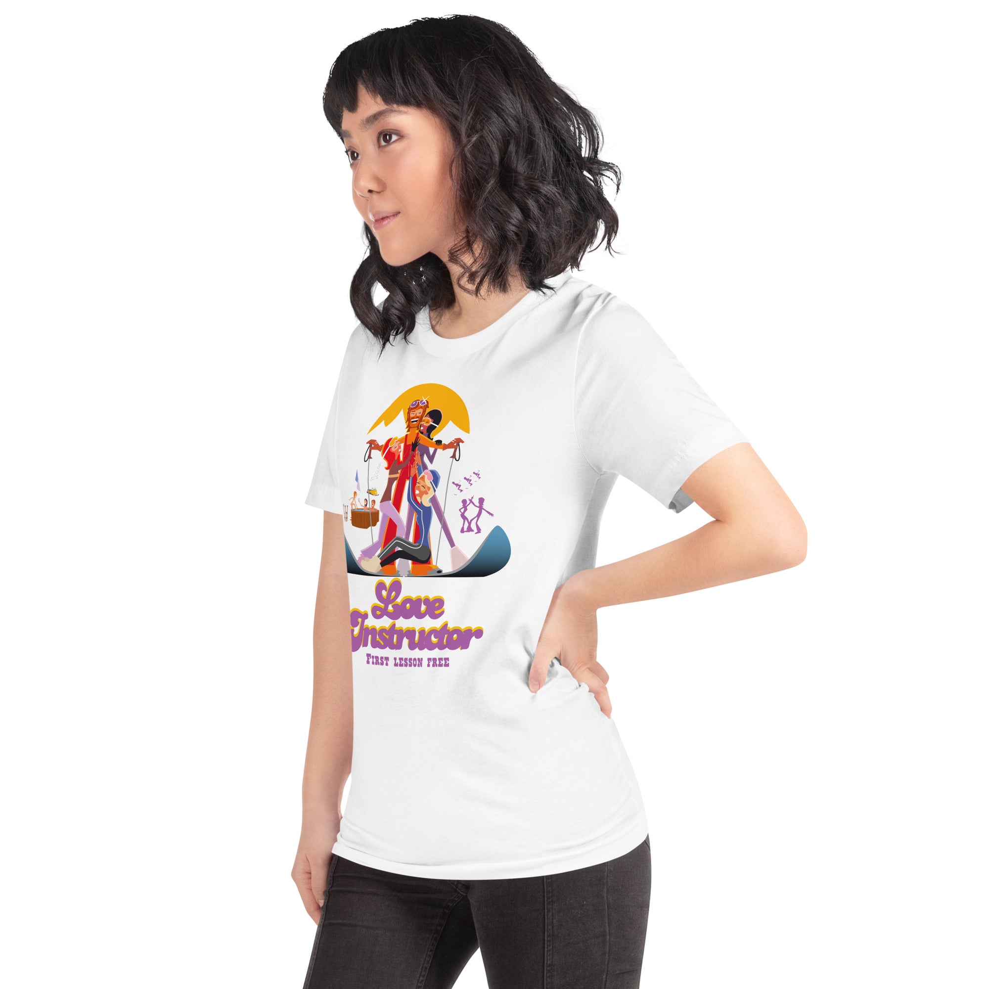 T-shirt en coton unisexe Love instructor First lesson free sur couleurs claires