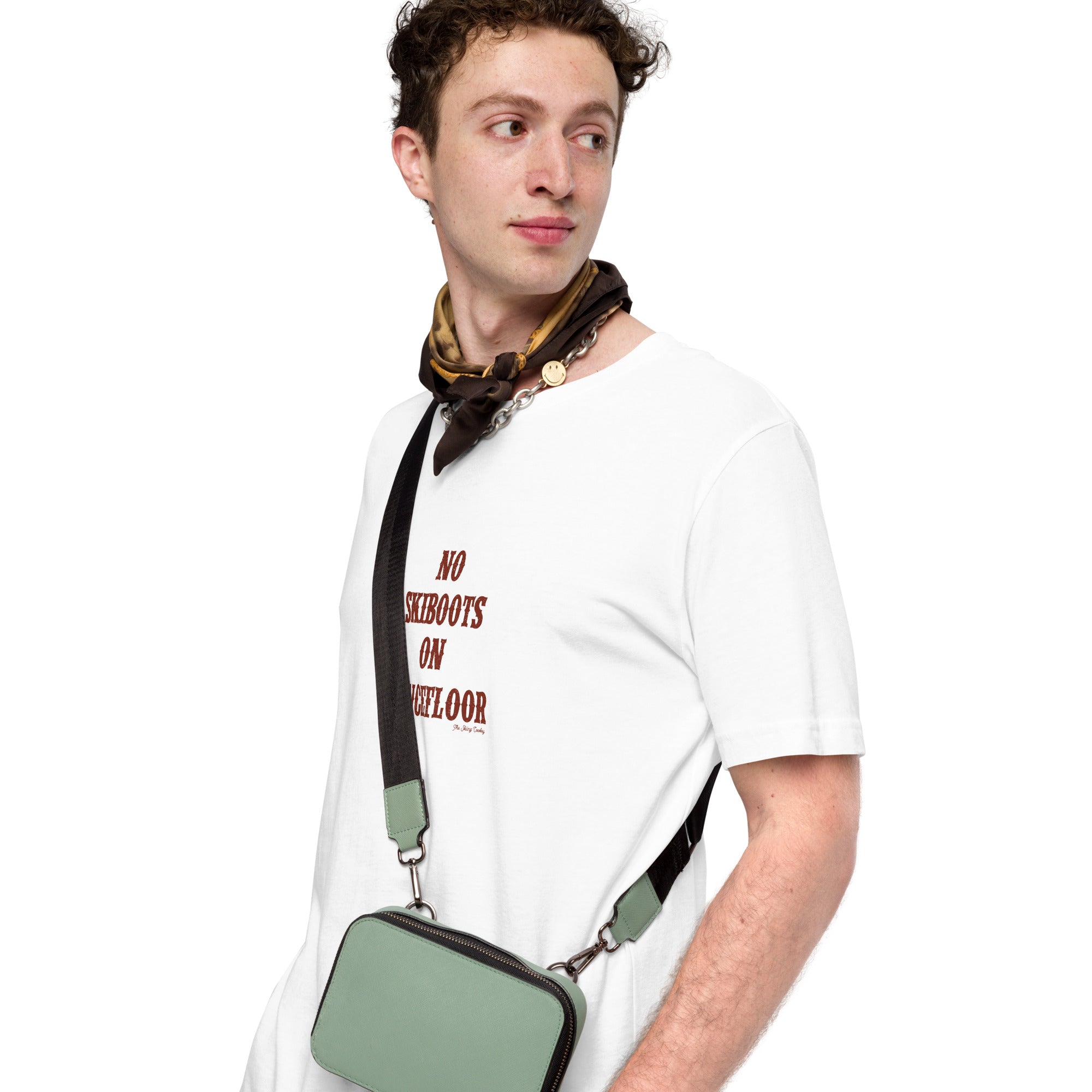 T-shirt en coton unisexe No Skiboots on Dancefloor sur couleurs claires