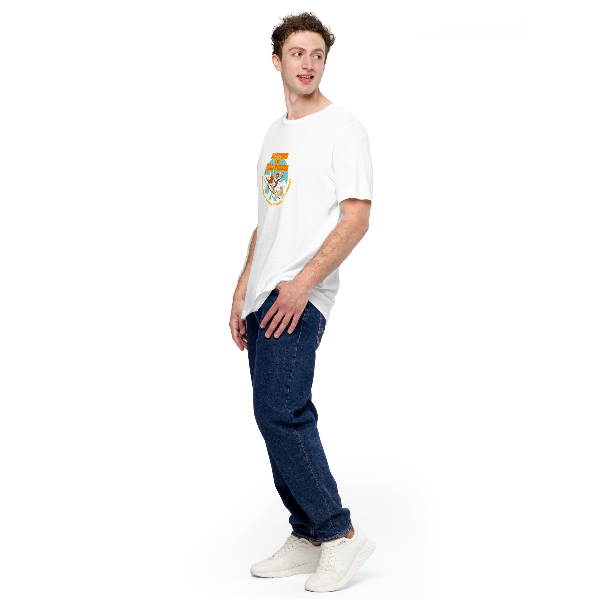 T-shirt en coton unisexe Sauvons les Tires-fesses sur couleurs claires