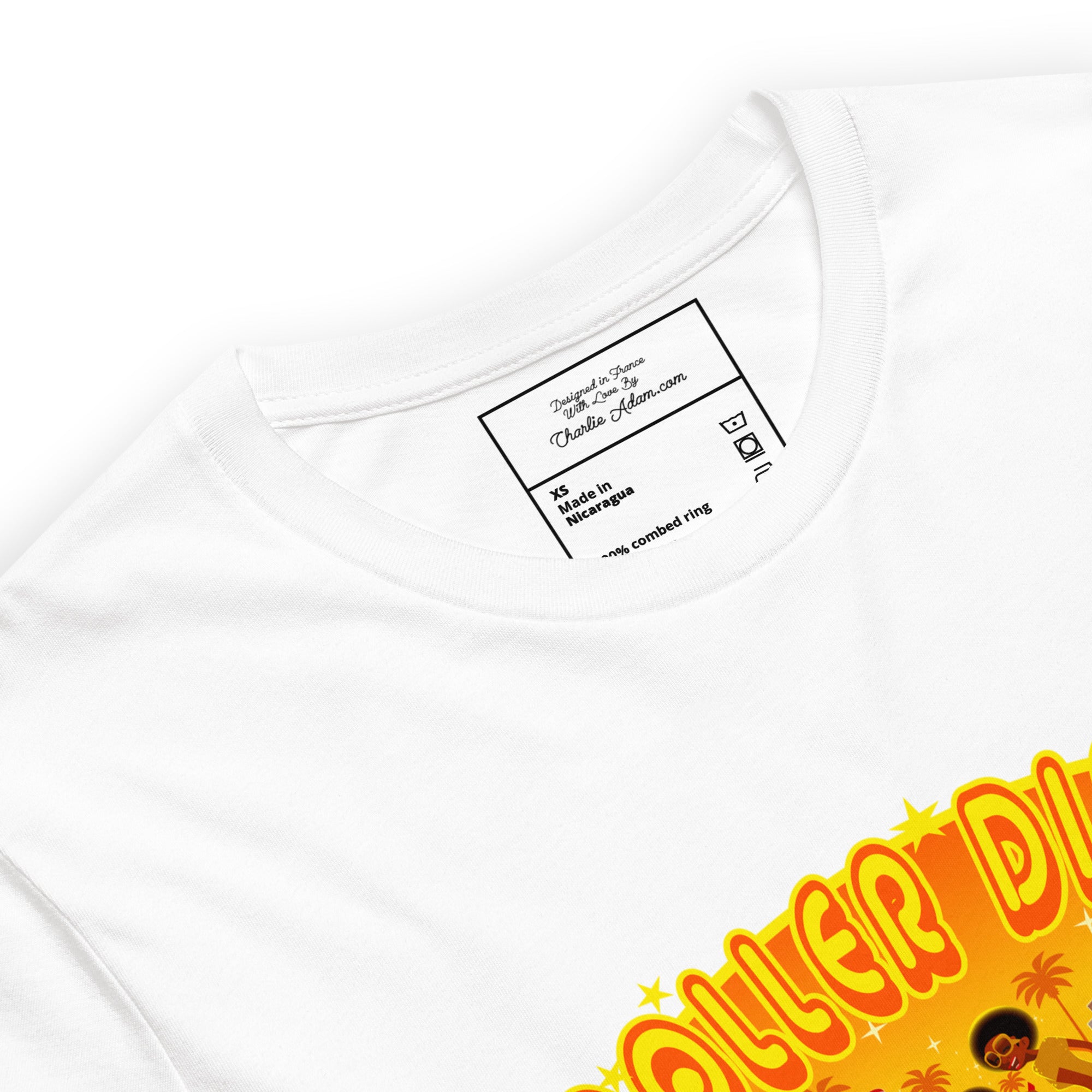 T-shirt en coton unisexe Roller Disco 1975 sur couleurs claires