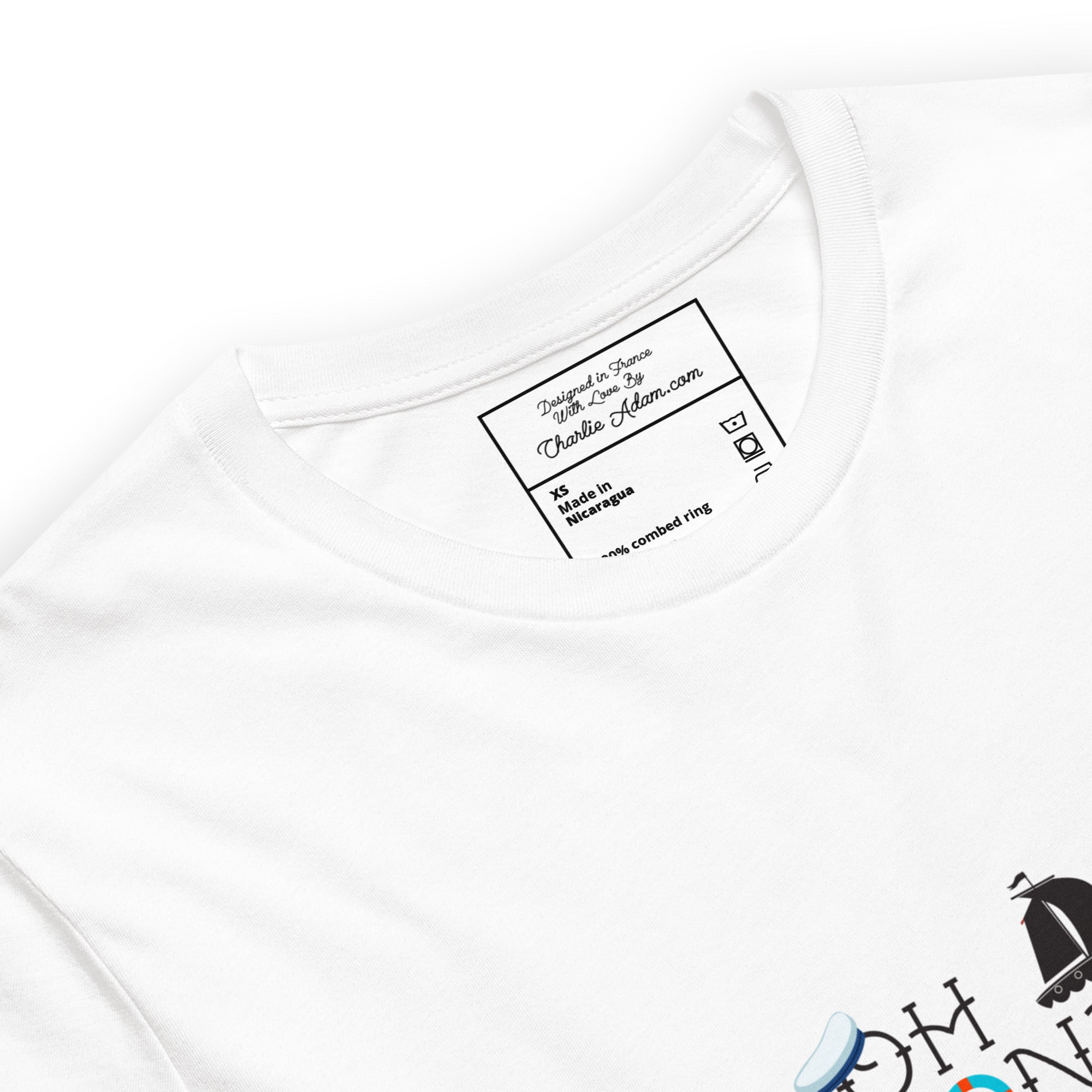 T-shirt en coton unisexe Oh Bonne Mer 3 sur couleurs claires