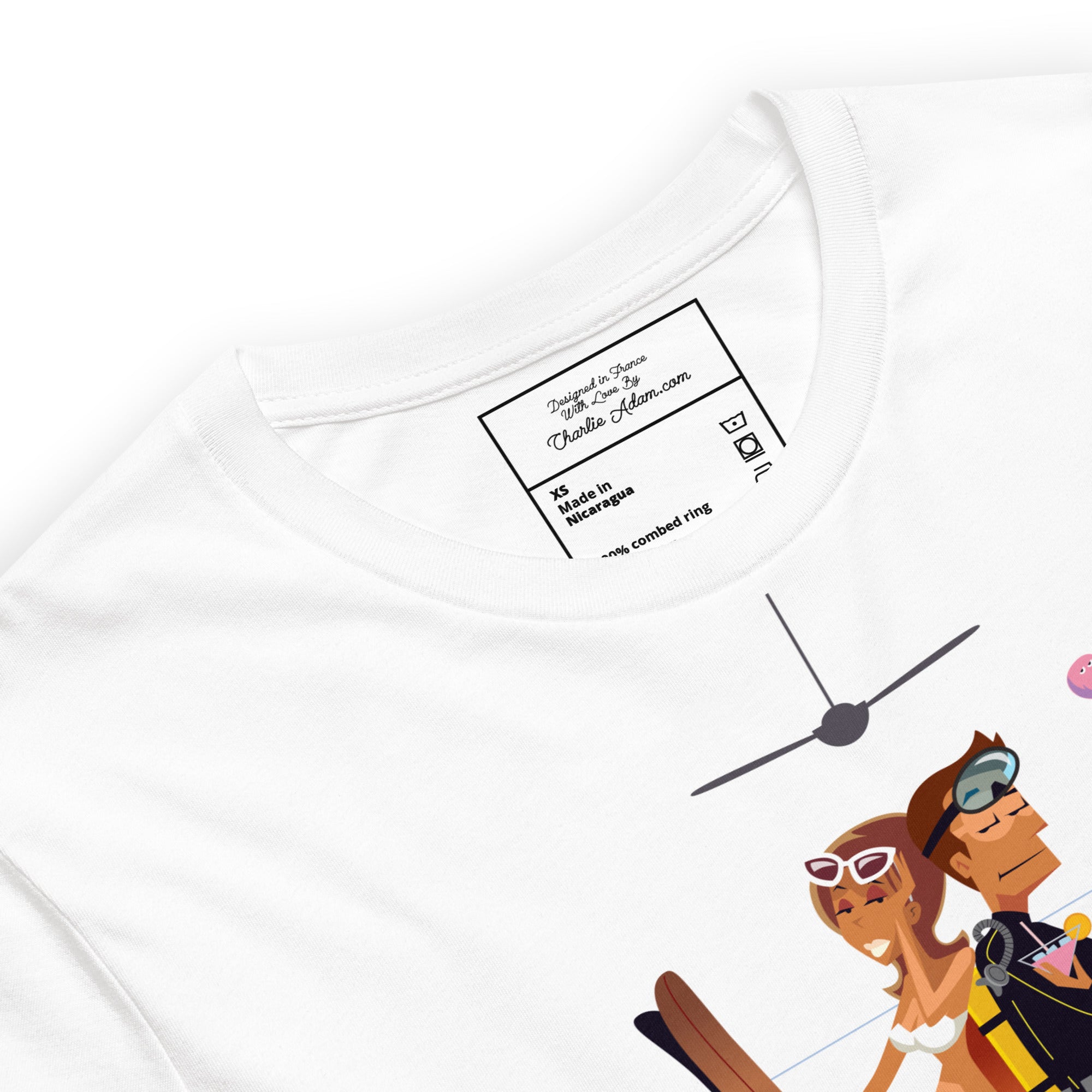 T-shirt en coton unisexe License to Chill Vamos a la playa sur couleurs claires