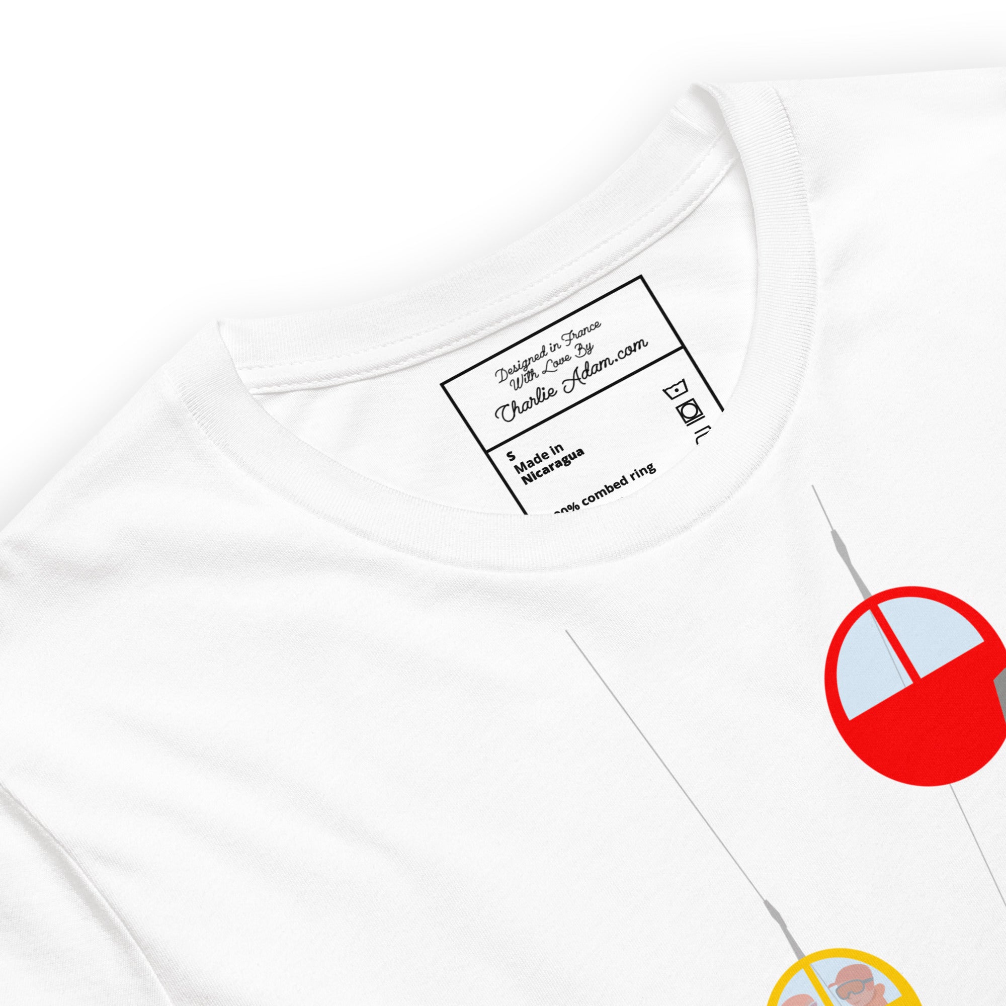 T-shirt en coton unisexe Gondolas in the mist sur couleurs claires