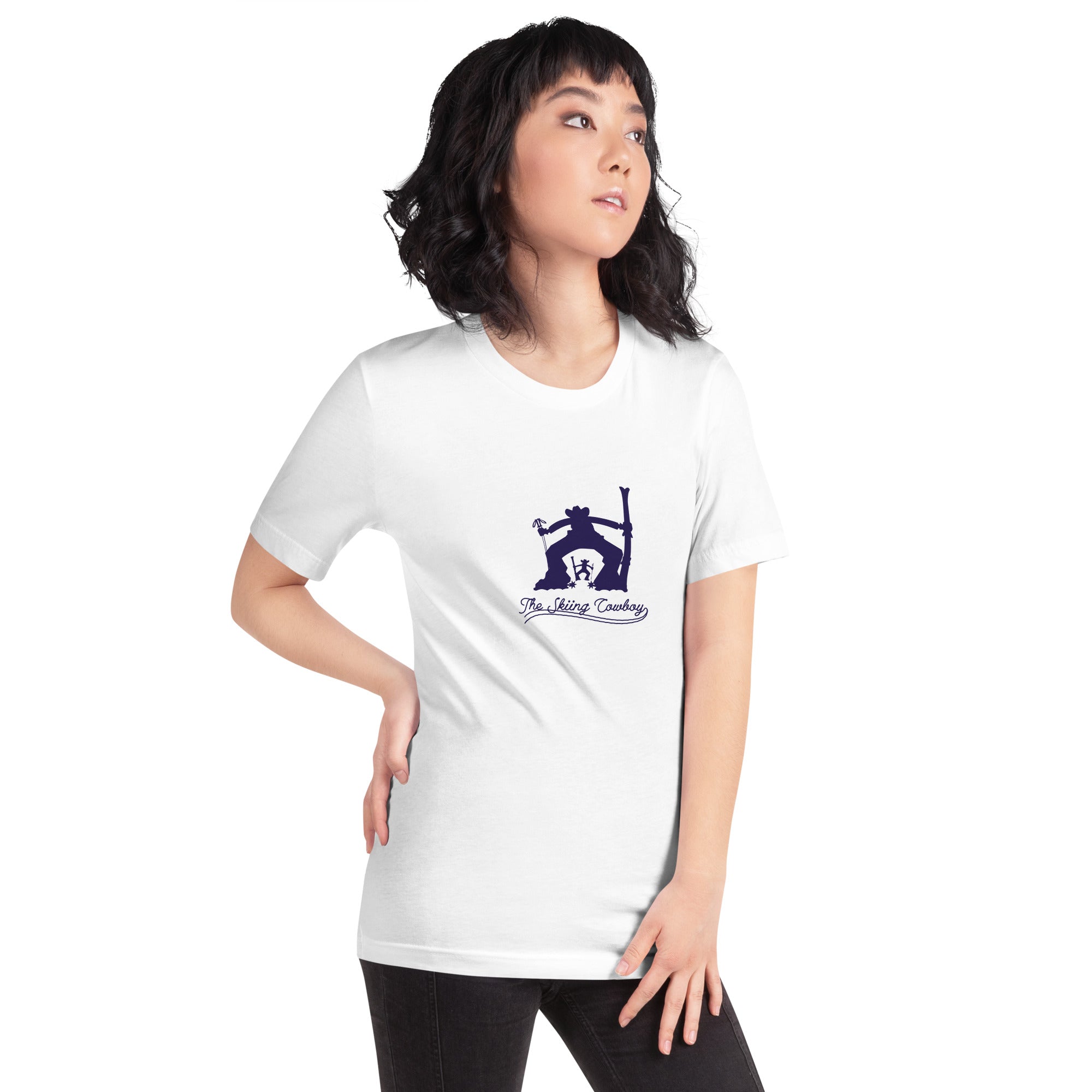 T-shirt en coton unisexe Ski Fight at OK Corral Silhouette sur couleurs claires