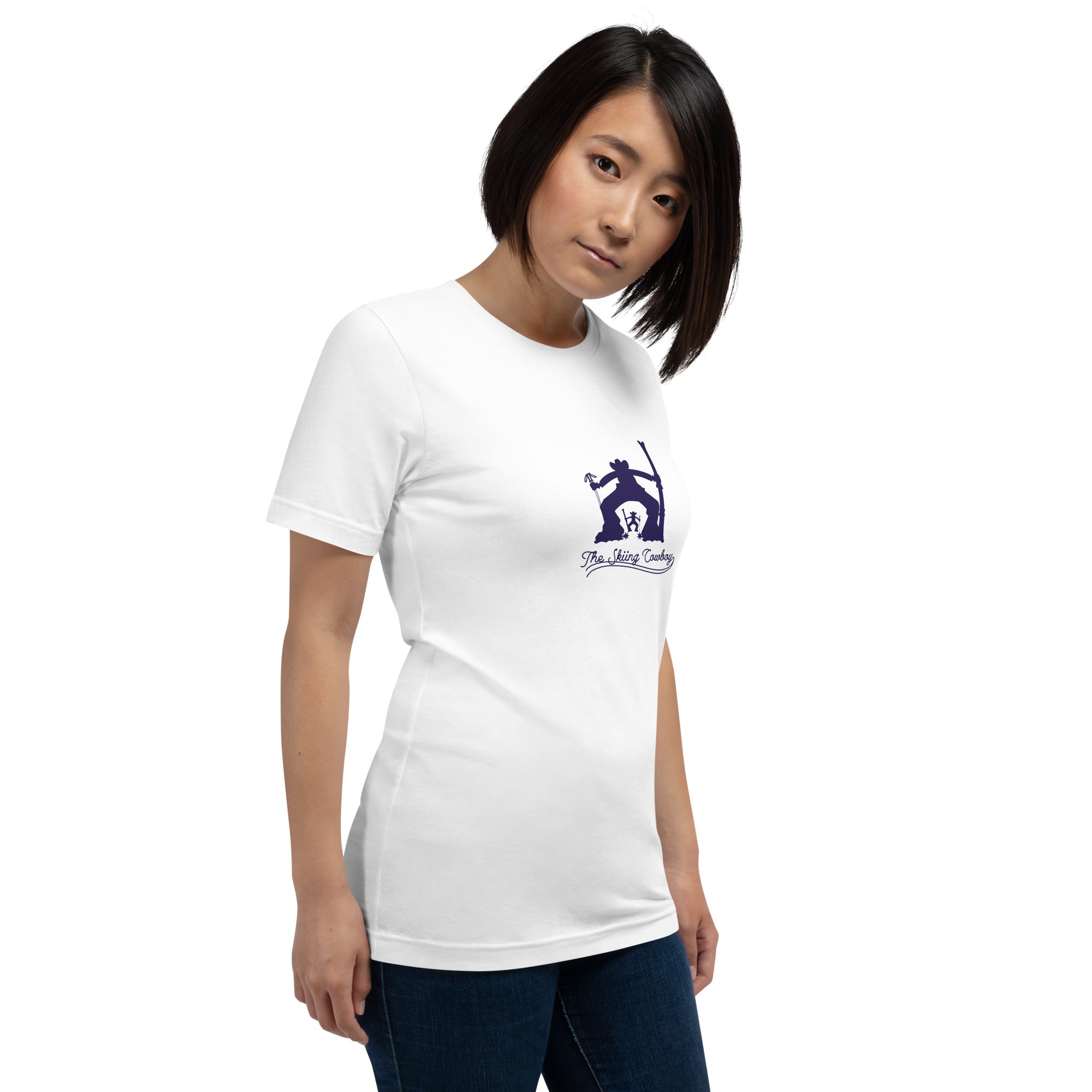 T-shirt en coton unisexe Ski Fight at OK Corral Silhouette sur couleurs claires
