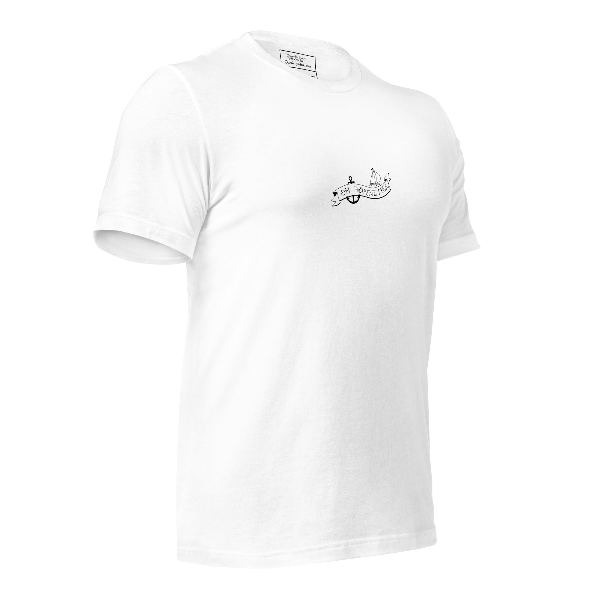 T-shirt en coton unisexe Oh Bonne Mer Tattoo black sur couleurs claires
