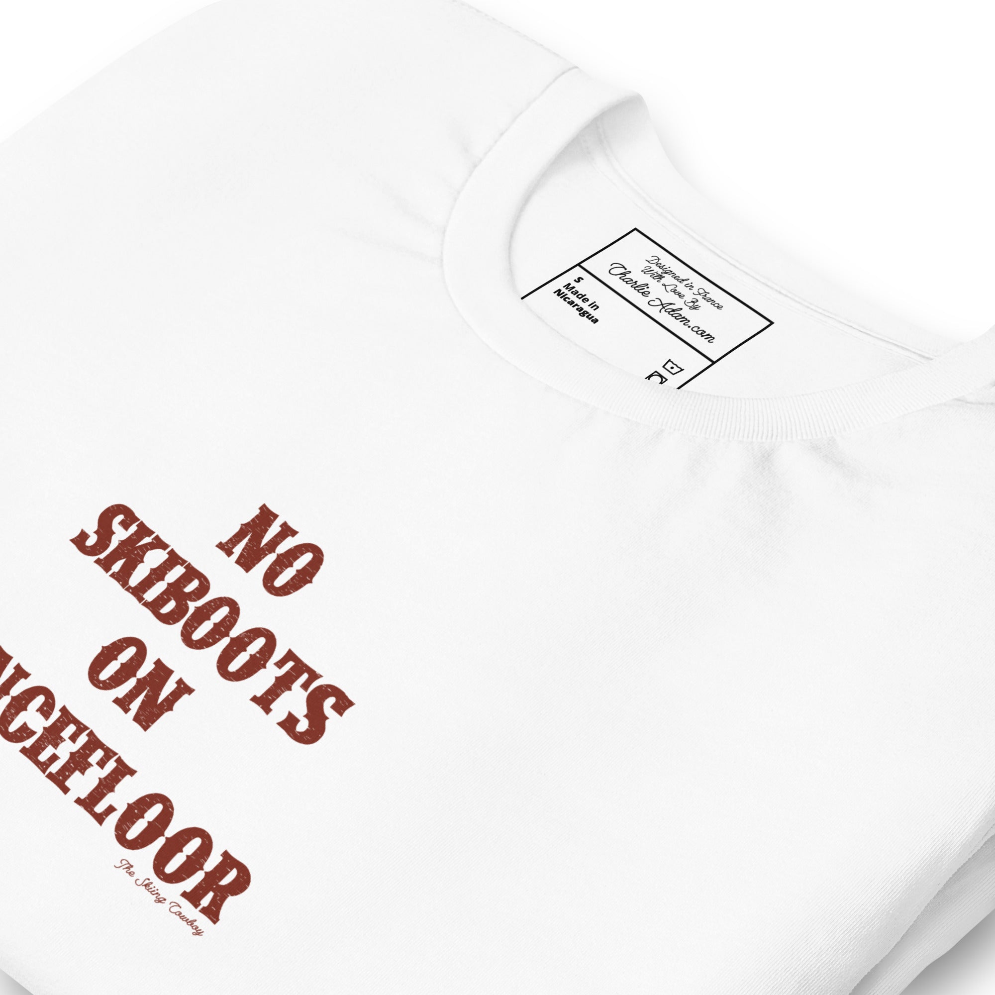 T-shirt en coton unisexe No Skiboots on Dancefloor sur couleurs claires