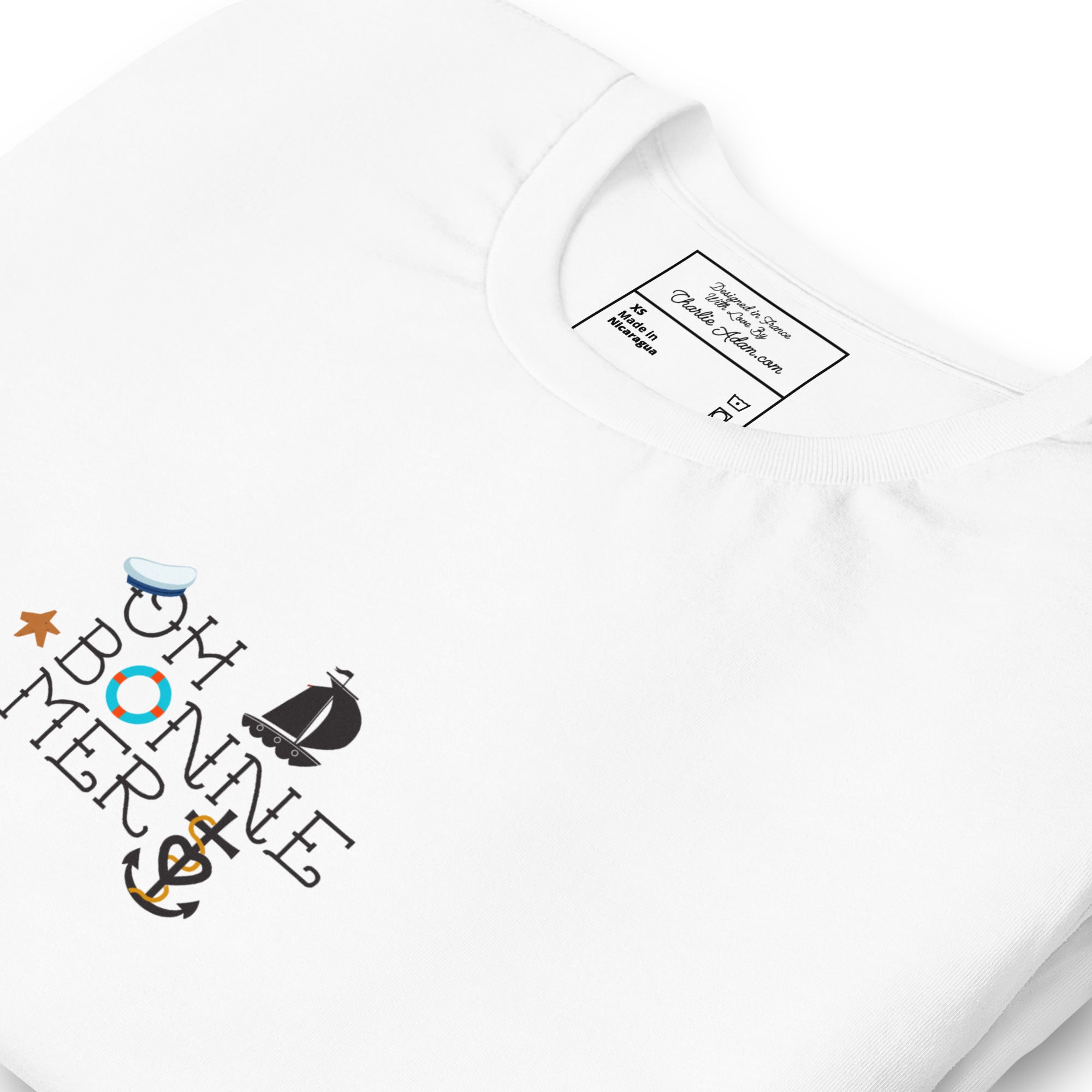 T-shirt en coton unisexe Oh Bonne Mer 3 sur couleurs claires