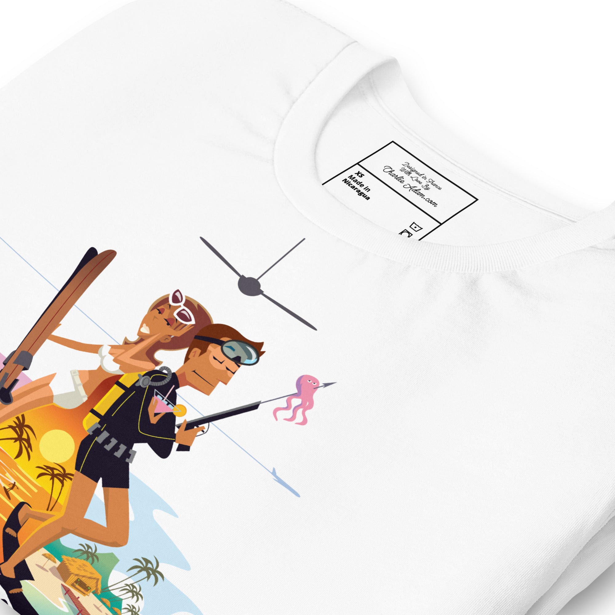 T-shirt en coton unisexe License to Chill Vamos a la playa sur couleurs claires