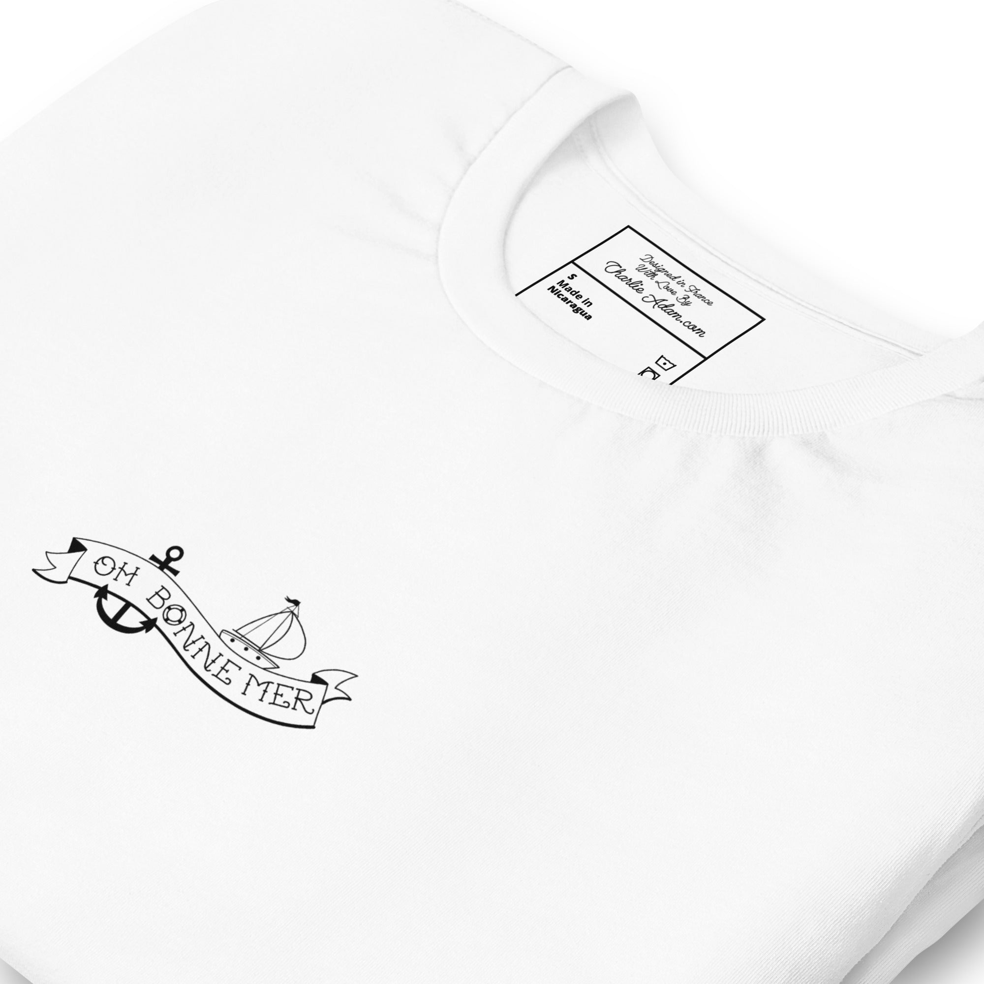 T-shirt en coton unisexe Oh Bonne Mer Tattoo black sur couleurs claires