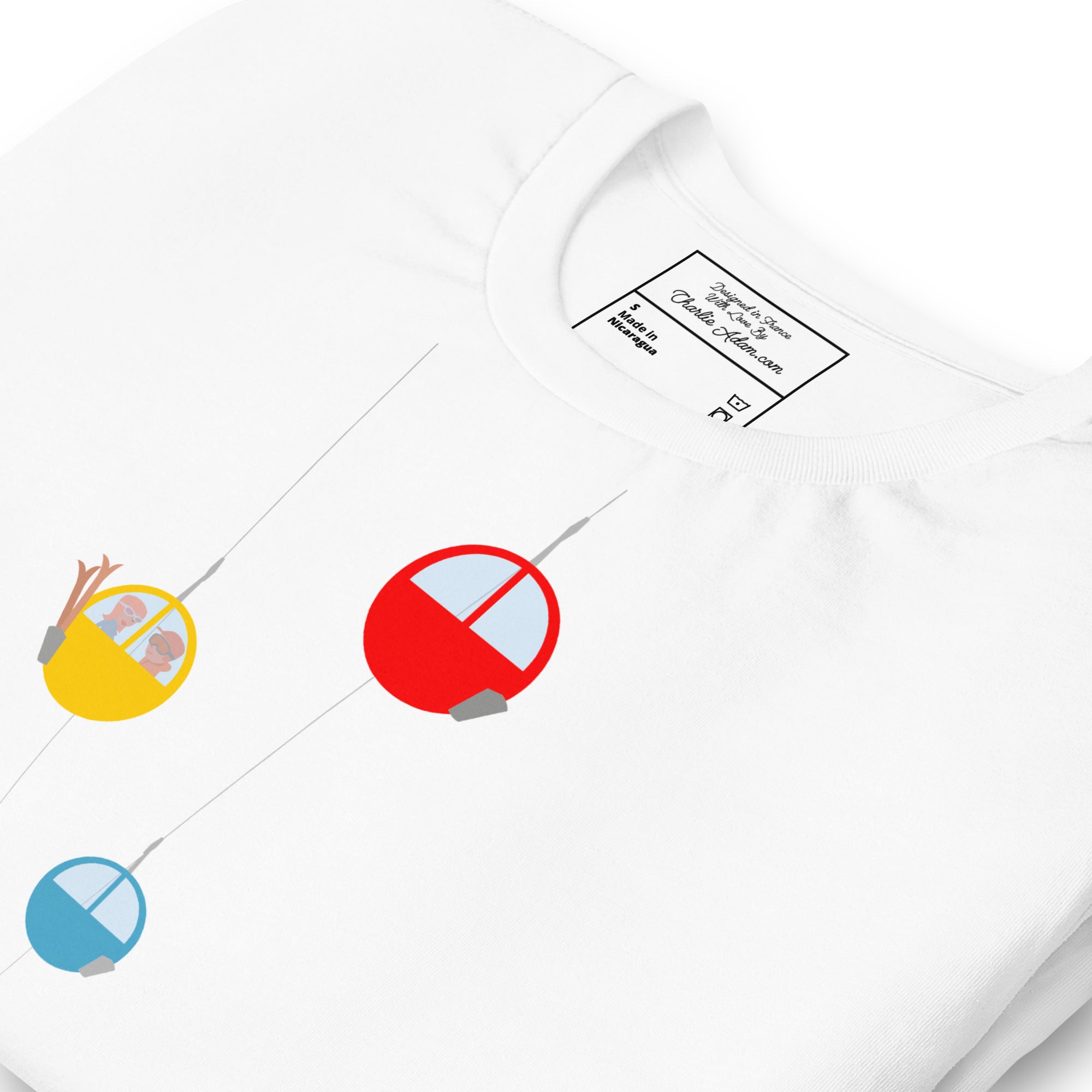 T-shirt en coton unisexe Gondolas in the mist sur couleurs claires