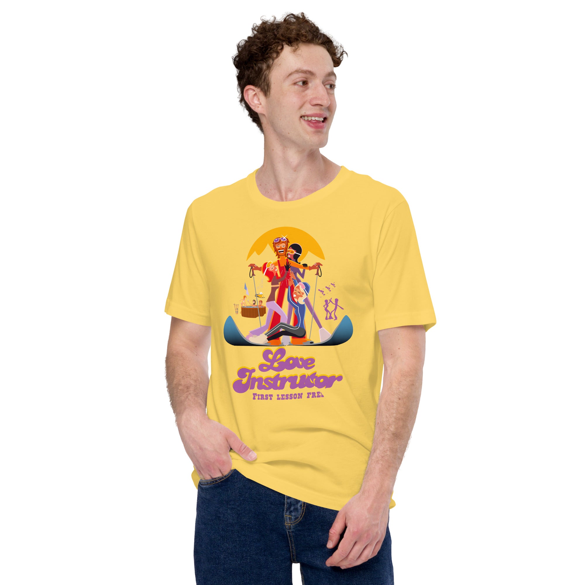 T-shirt en coton unisexe Love instructor First lesson free sur couleurs vives