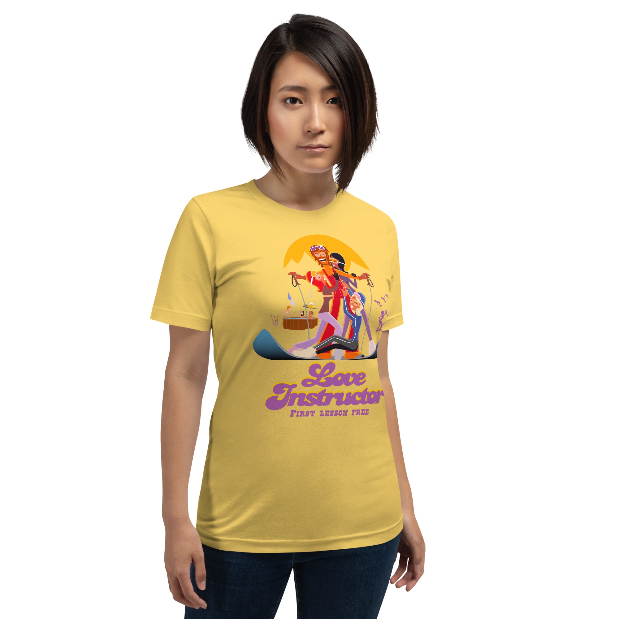 T-shirt en coton unisexe Love instructor First lesson free sur couleurs vives