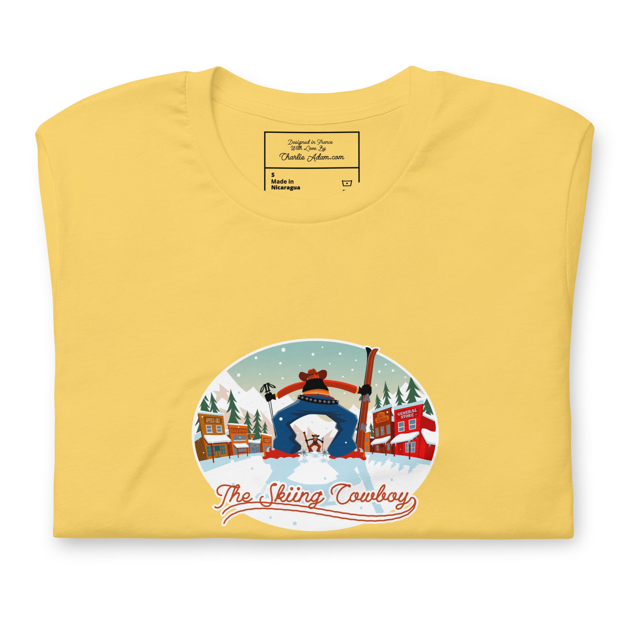 T-shirt en coton unisexe Ski Fight at OK Corral sur couleurs vives