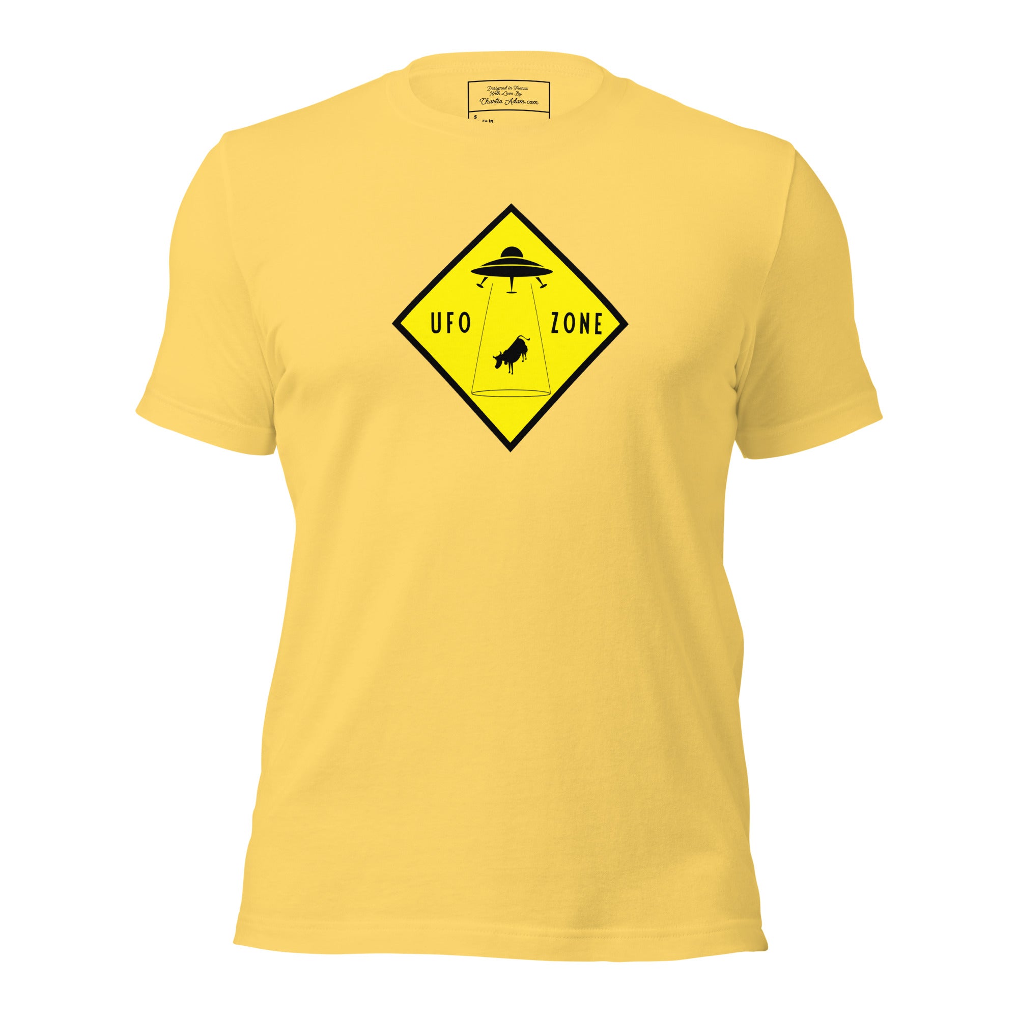 Unisex cotton t-shirt UFO Zone on bright colors