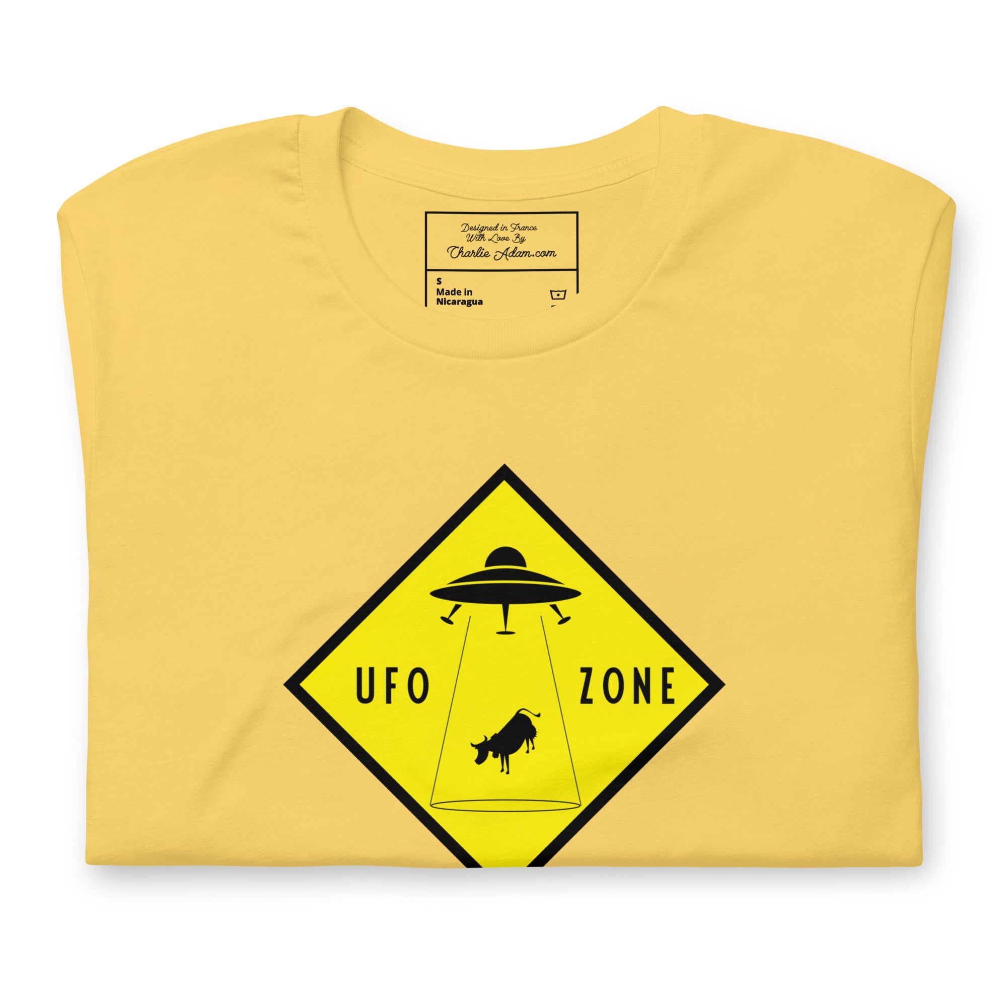 Unisex cotton t-shirt UFO Zone on bright colors