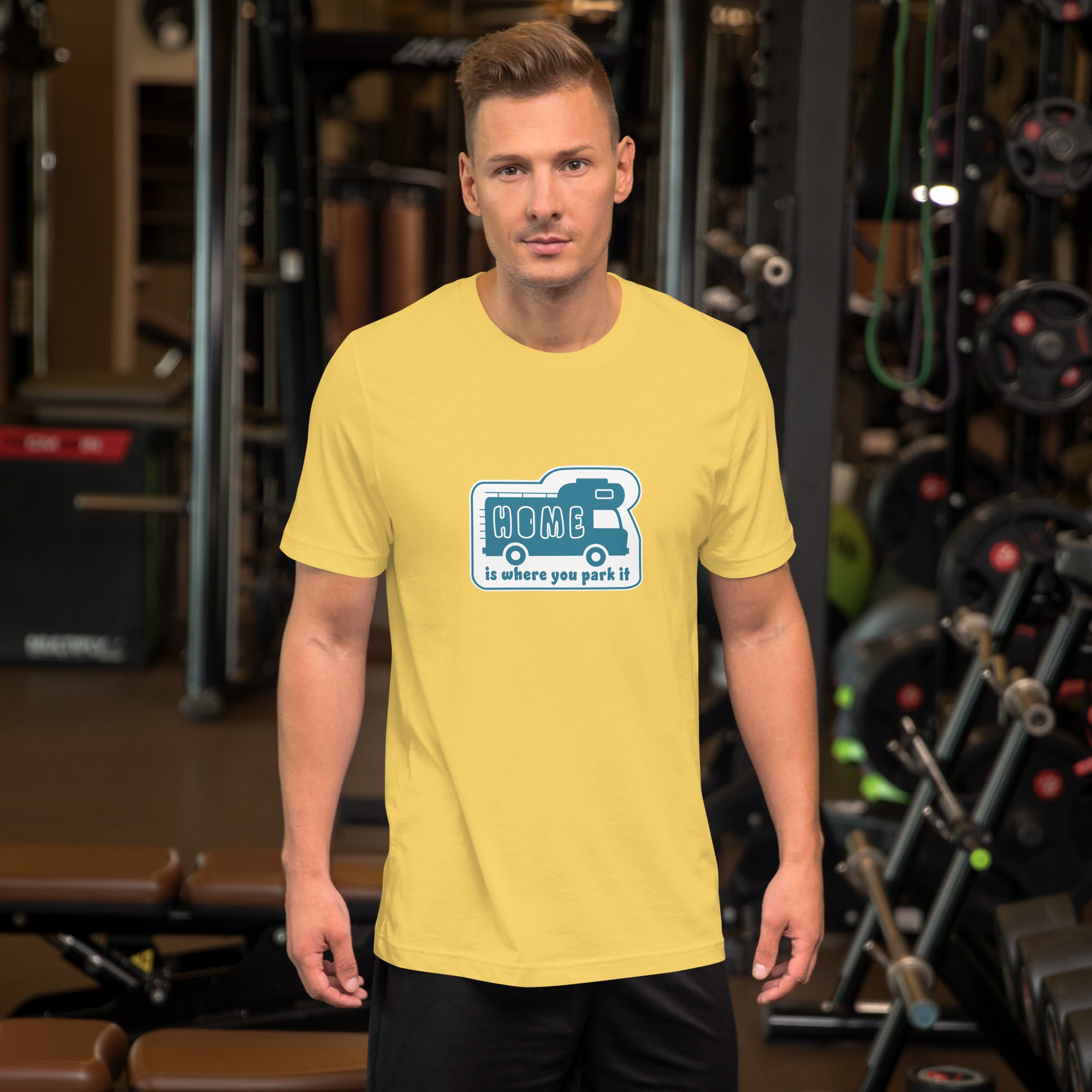 Unisex cotton t-shirt Bold Camper Van on light colors