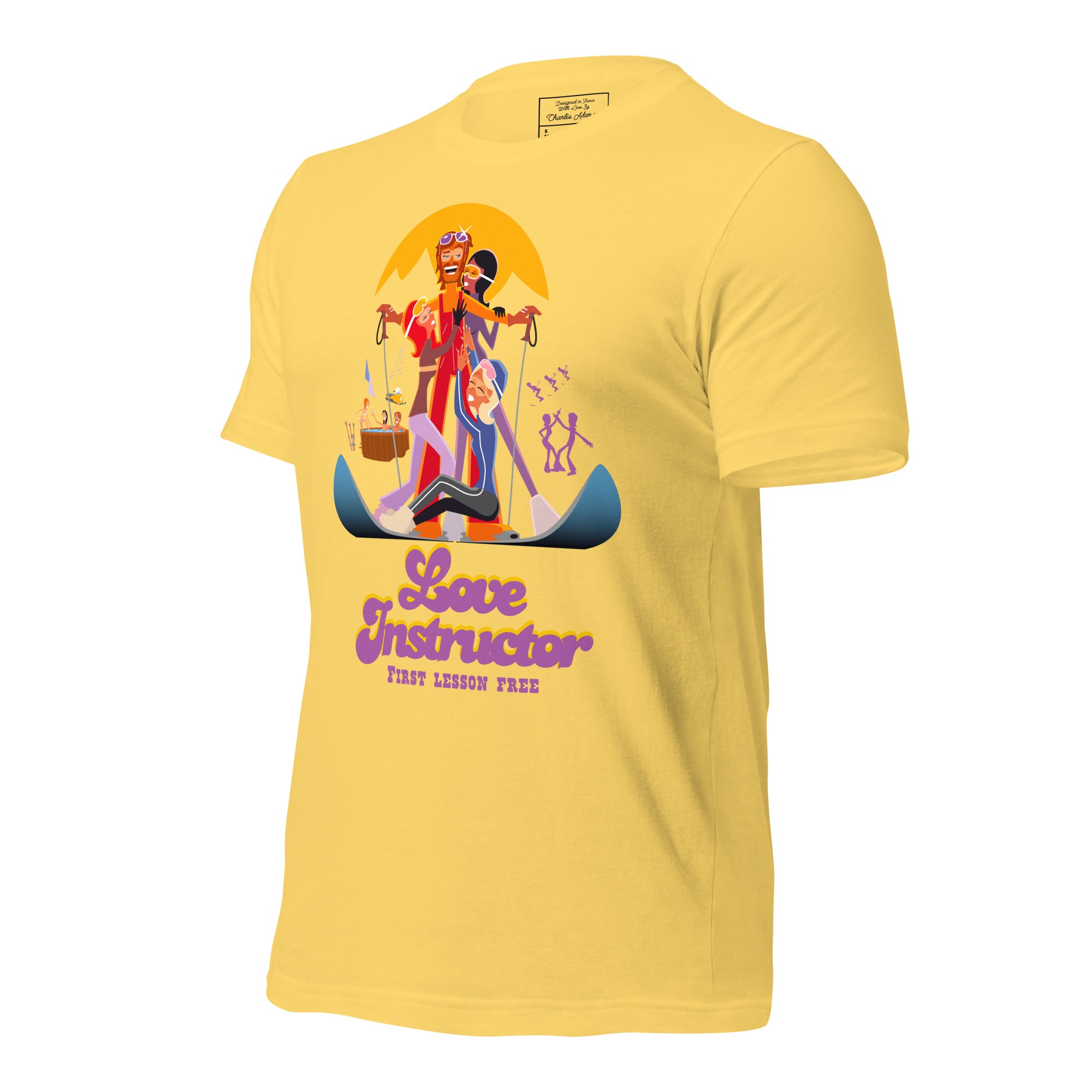 T-shirt en coton unisexe Love instructor First lesson free sur couleurs vives