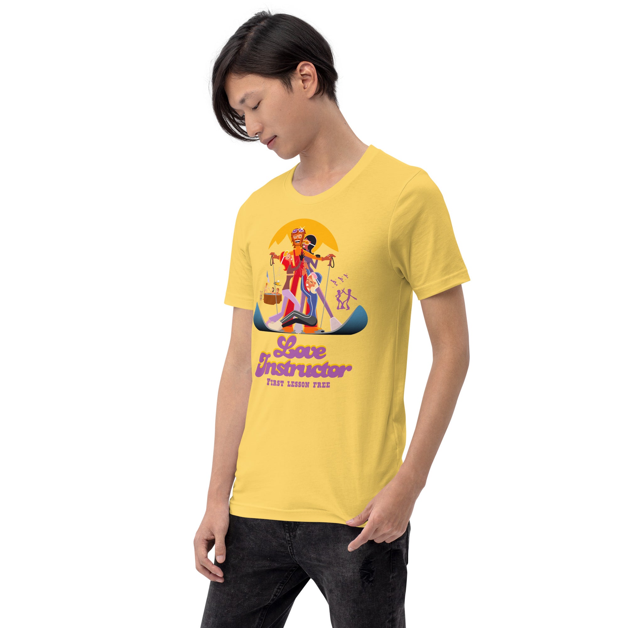 T-shirt en coton unisexe Love instructor First lesson free sur couleurs vives
