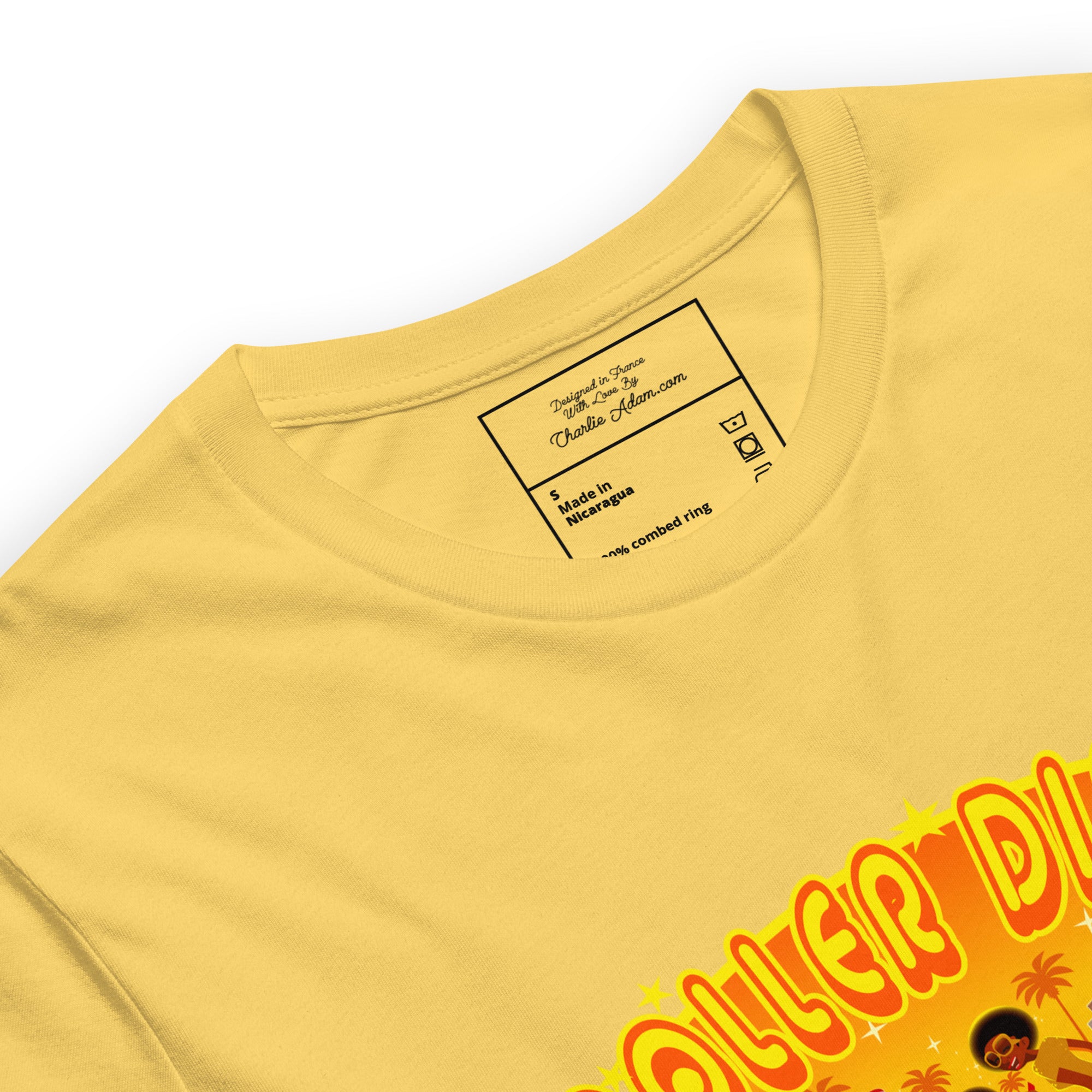 T-shirt en coton unisexe Roller Disco 1975 sur couleurs vives