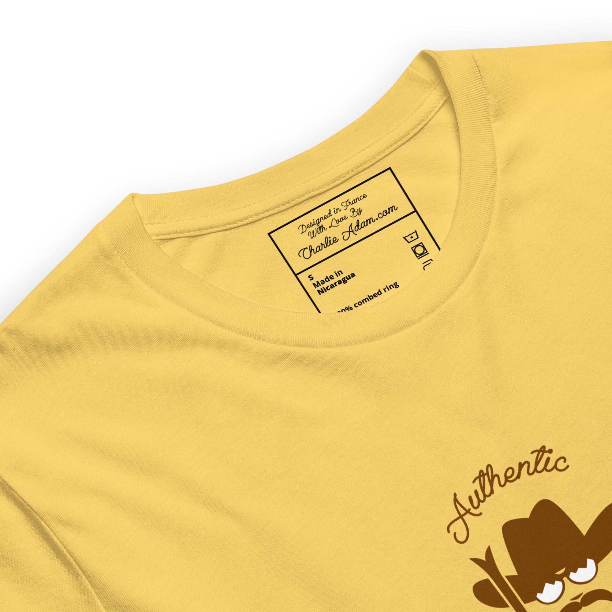 Unisex cotton t-shirt Authentic Skiing Cowboy on bright colors