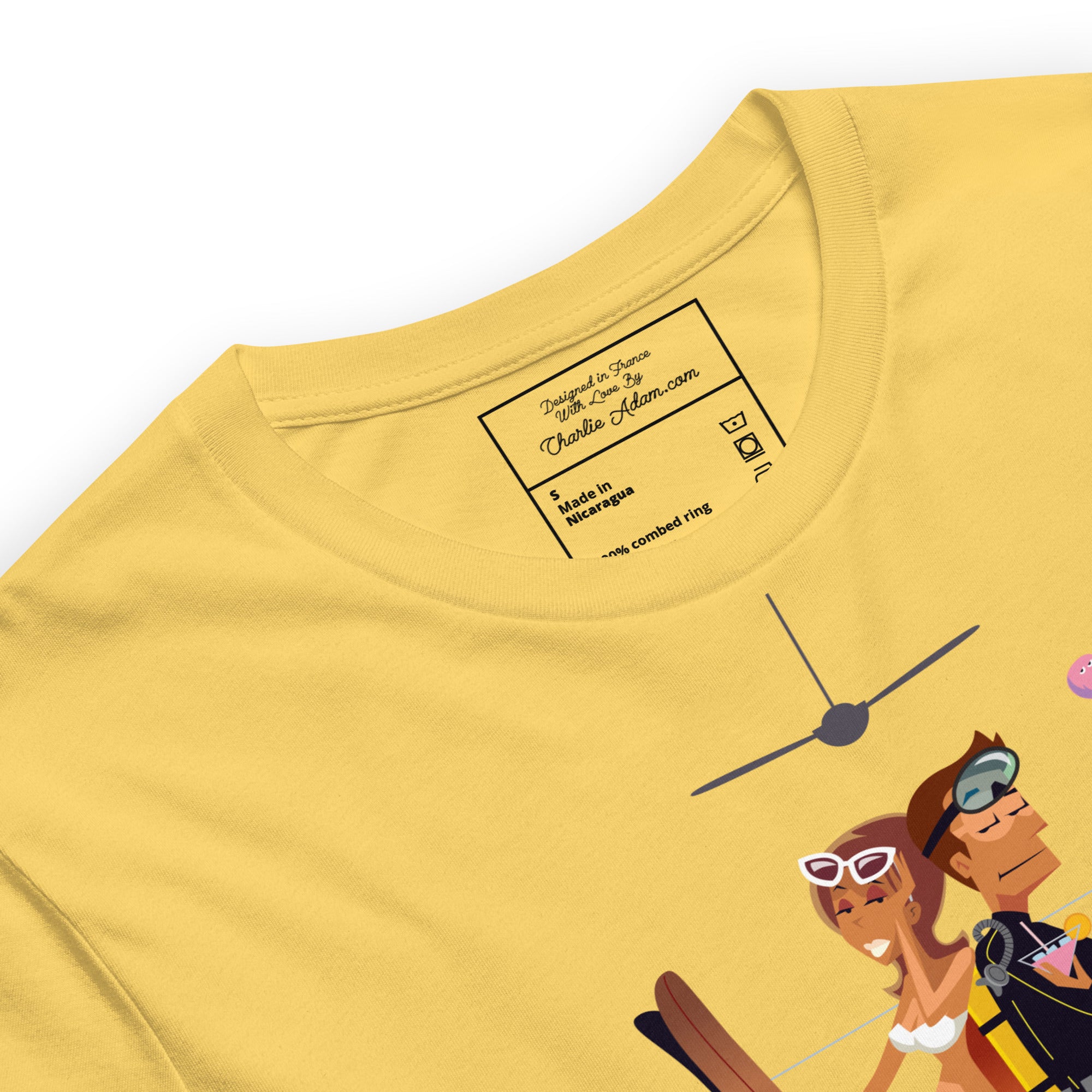 Unisex cotton t-shirt License to Chill Vamos a la Playa on bright colors