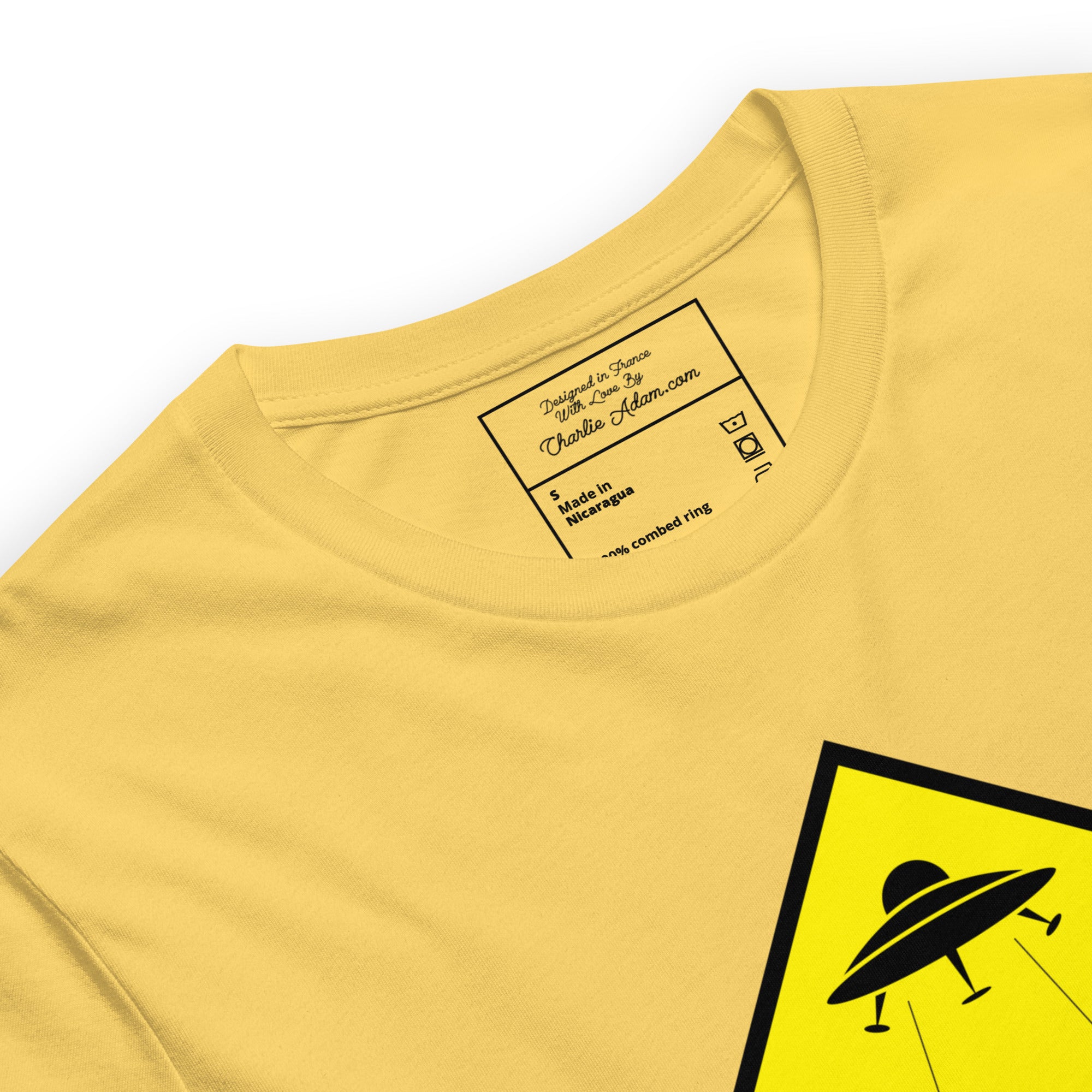 Unisex cotton t-shirt UFO Zone on bright colors