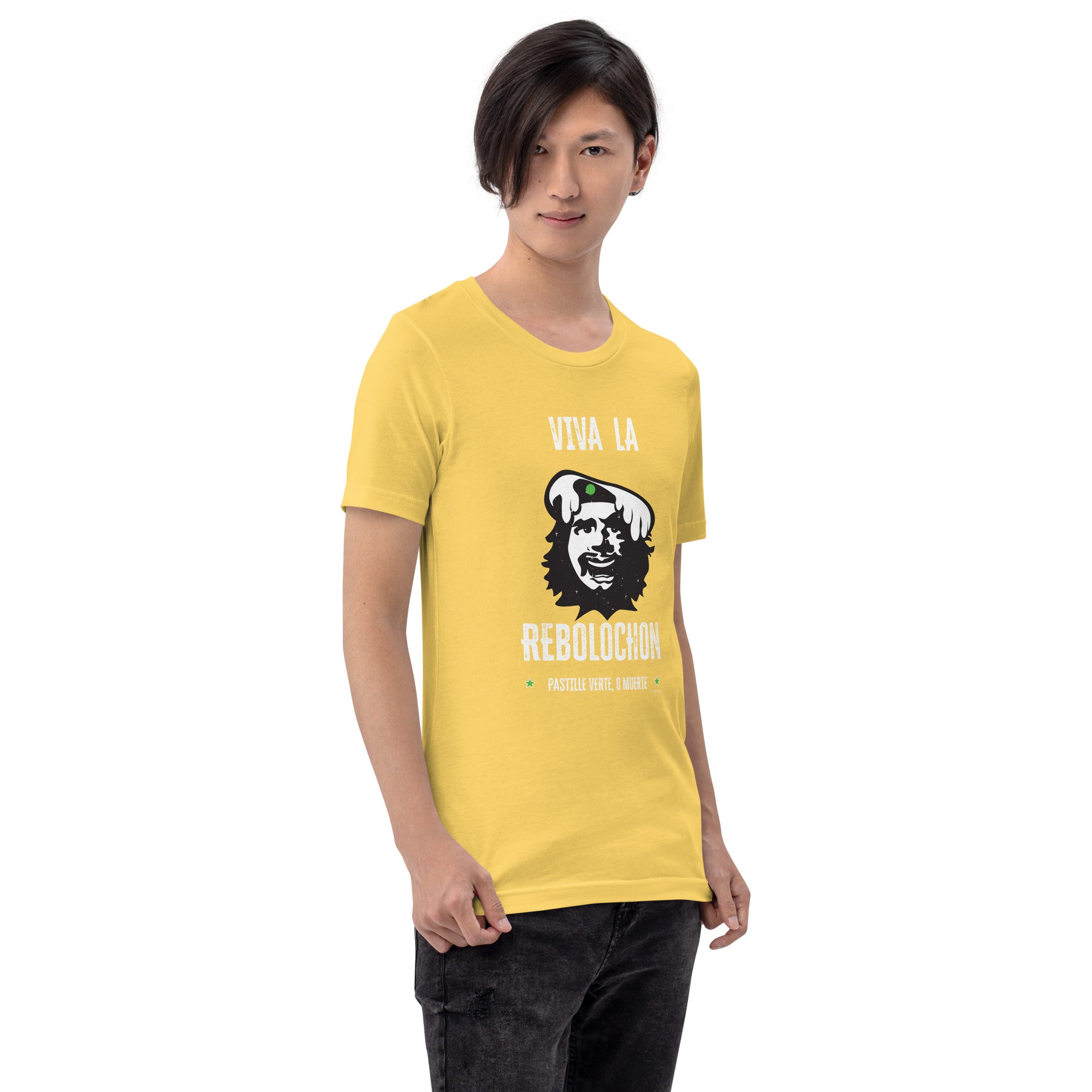 T-shirt en coton unisexe Viva la Rebolochon sur couleurs vives