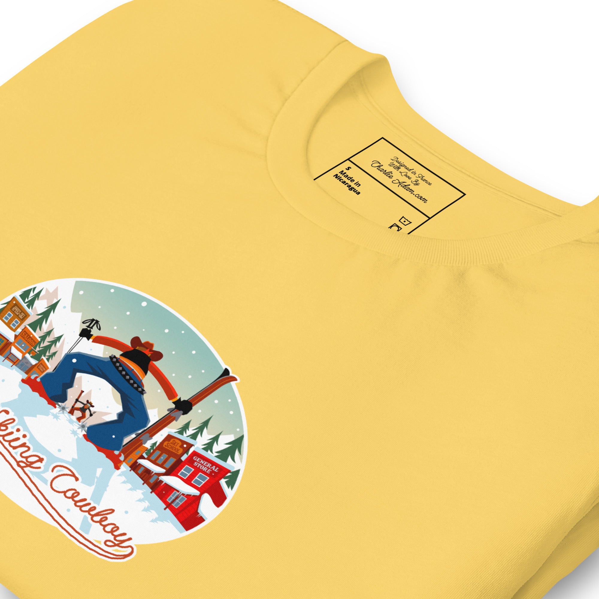 T-shirt en coton unisexe Ski Fight at OK Corral sur couleurs vives