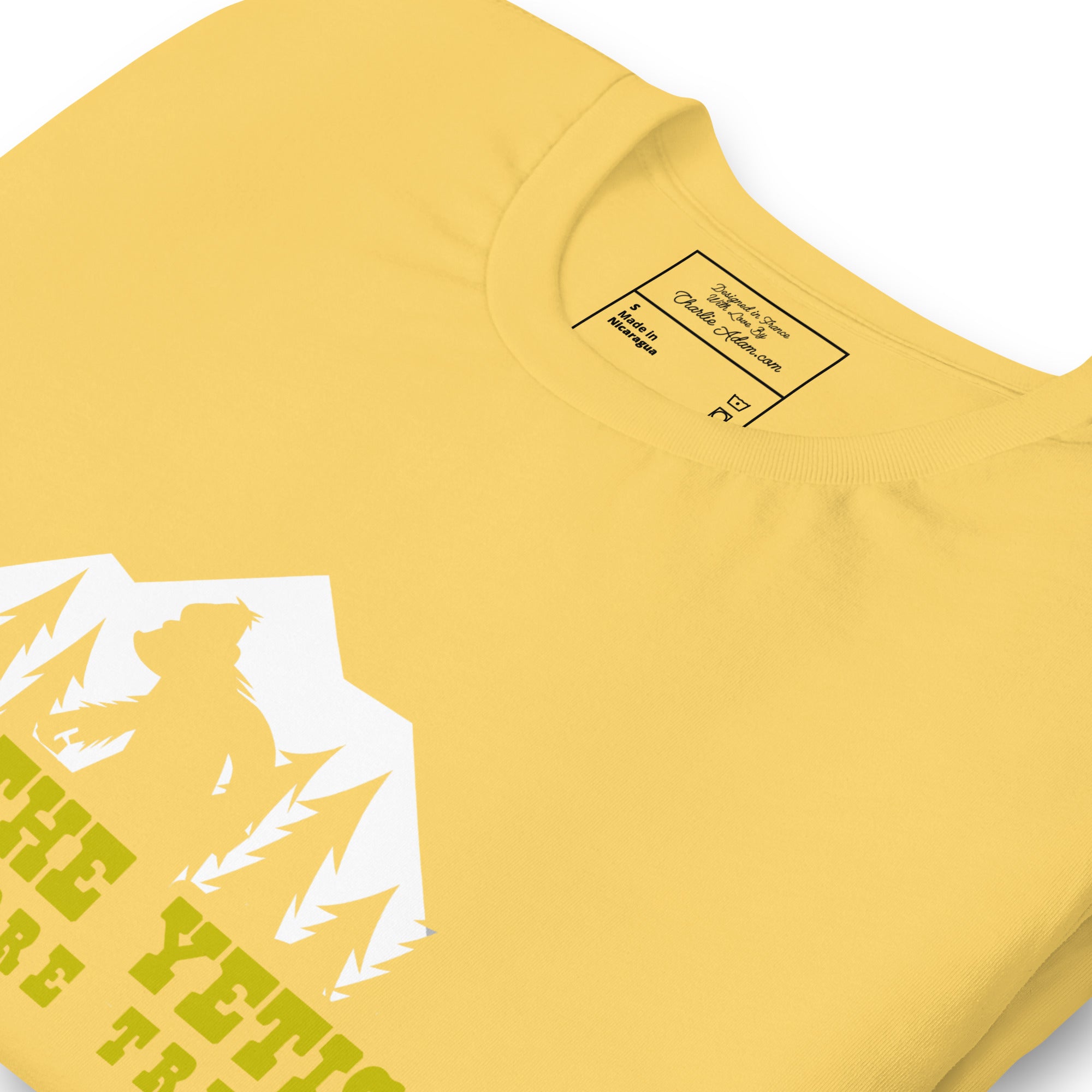 Unisex cotton t-shirt Save the Yetis Plant more Trees on bright colors (front & back)