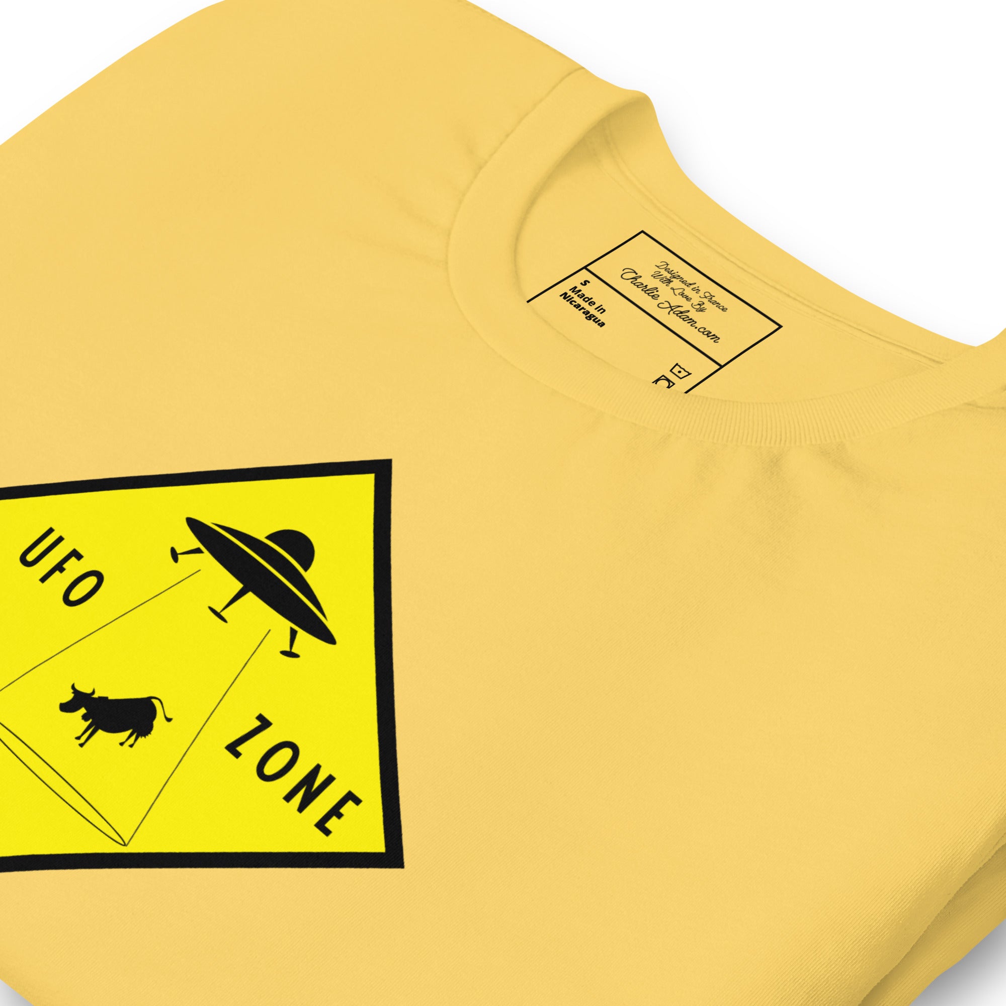 Unisex cotton t-shirt UFO Zone on bright colors