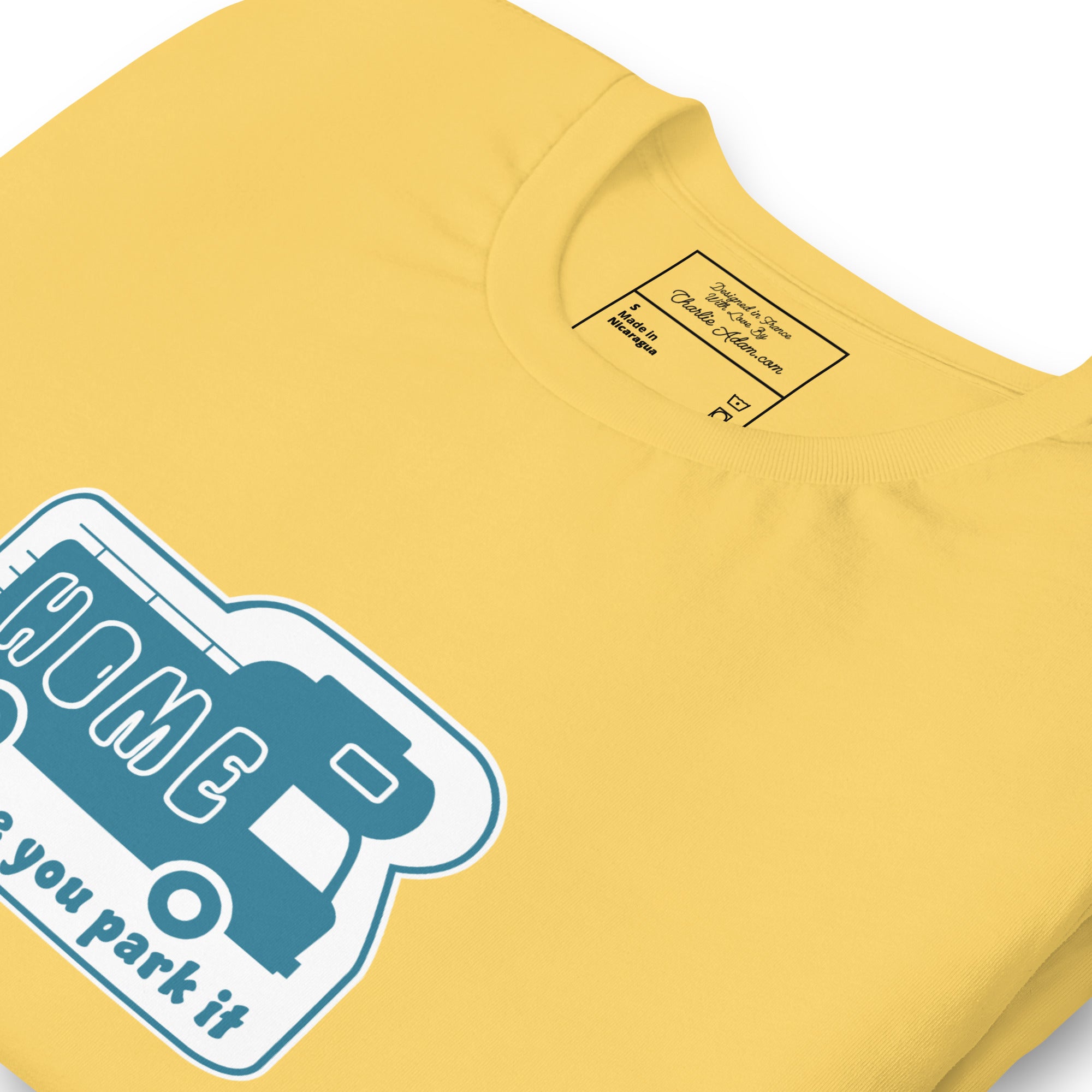 Unisex cotton t-shirt Bold Camper Van on light colors