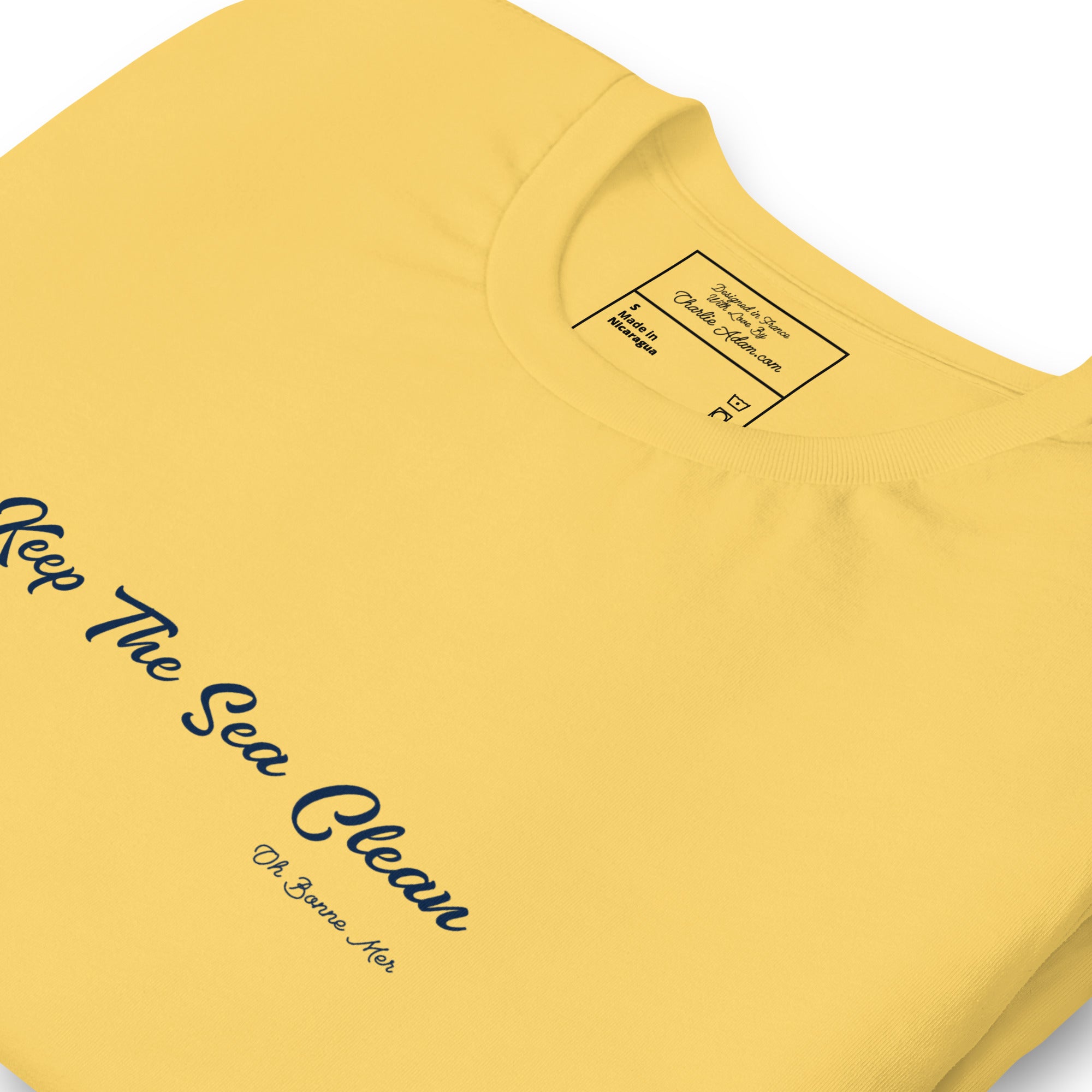 Unisex cotton t-shirt Keep The Sea Clean Navy on bright colors