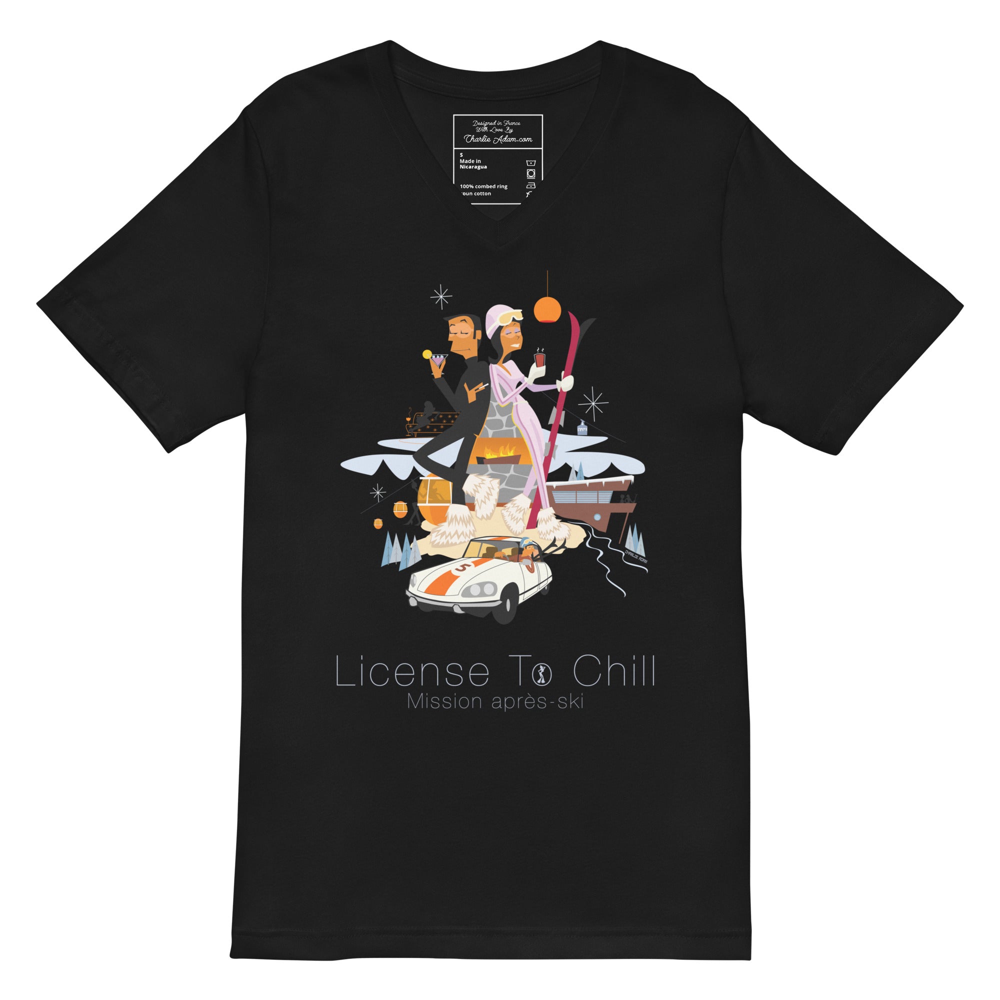 T-shirt unisexe Col V License To Chill Mission Après-Ski