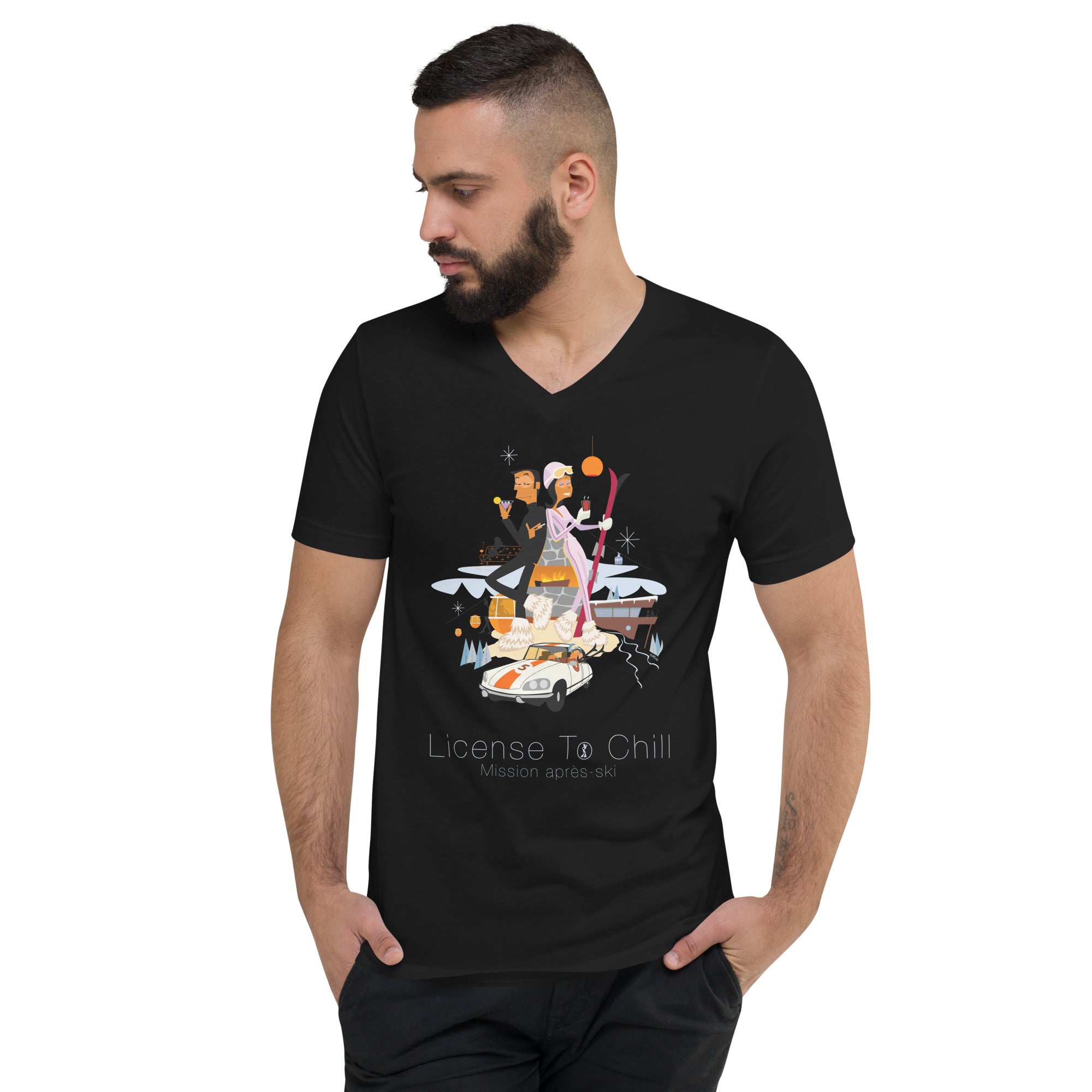 T-shirt unisexe Col V License To Chill Mission Après-Ski