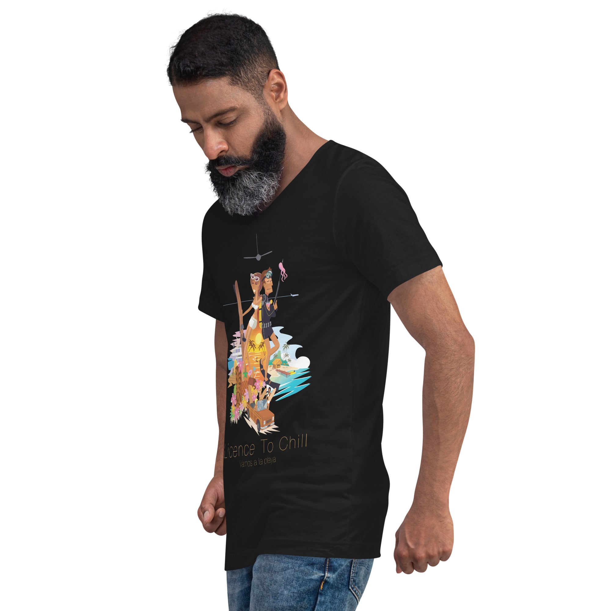 Unisex V-Neck T-Shirt License to Chill Vamos a la Playa